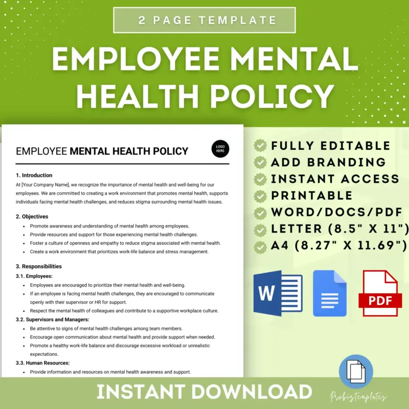 Employee Mental Health Policy