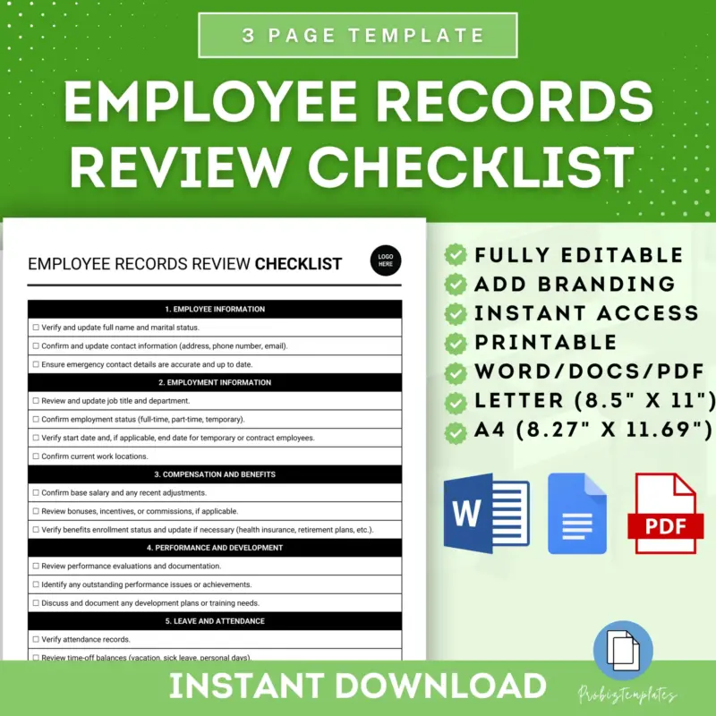 Employee Records Review Checklist