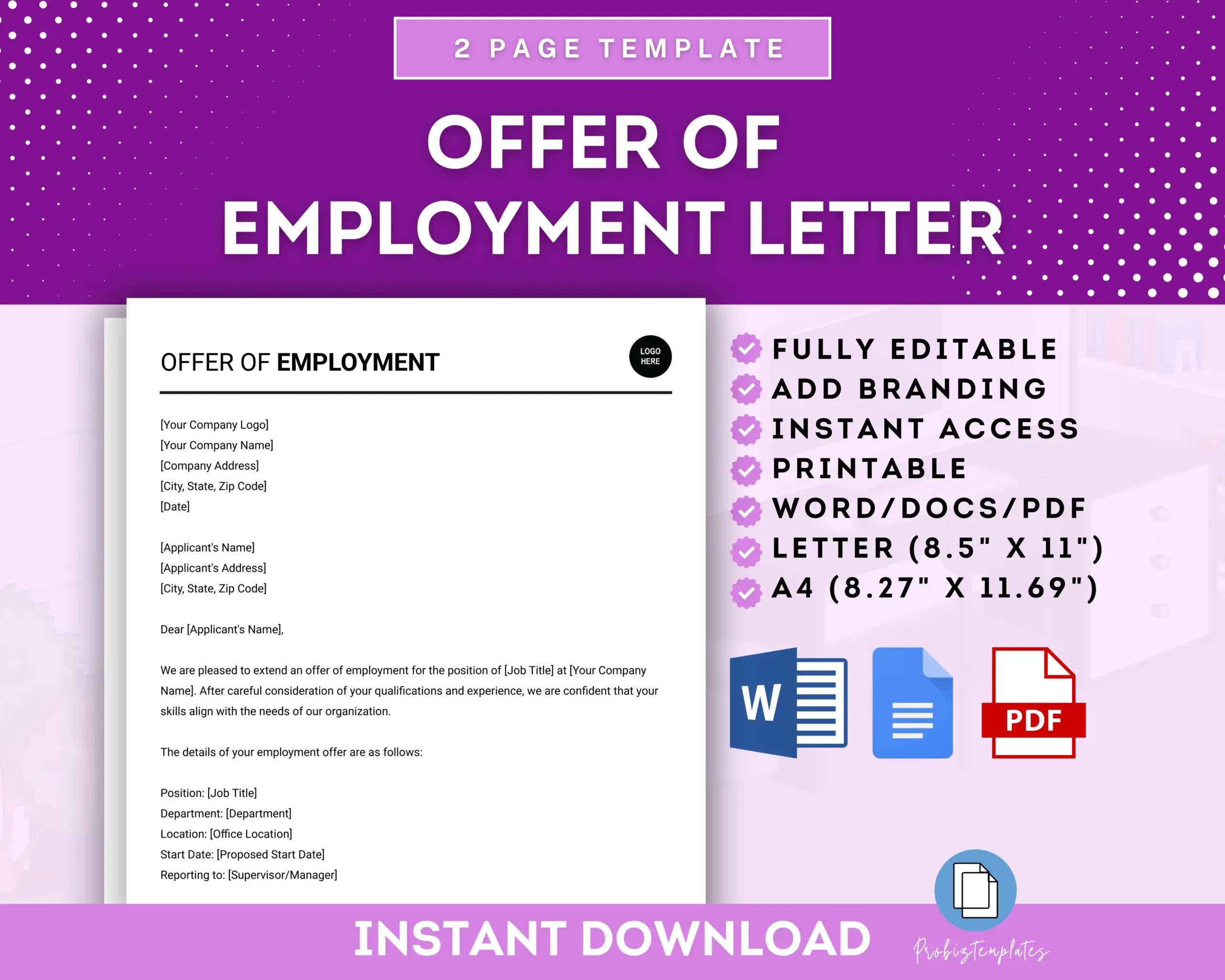 Offer Of Employment Letter
