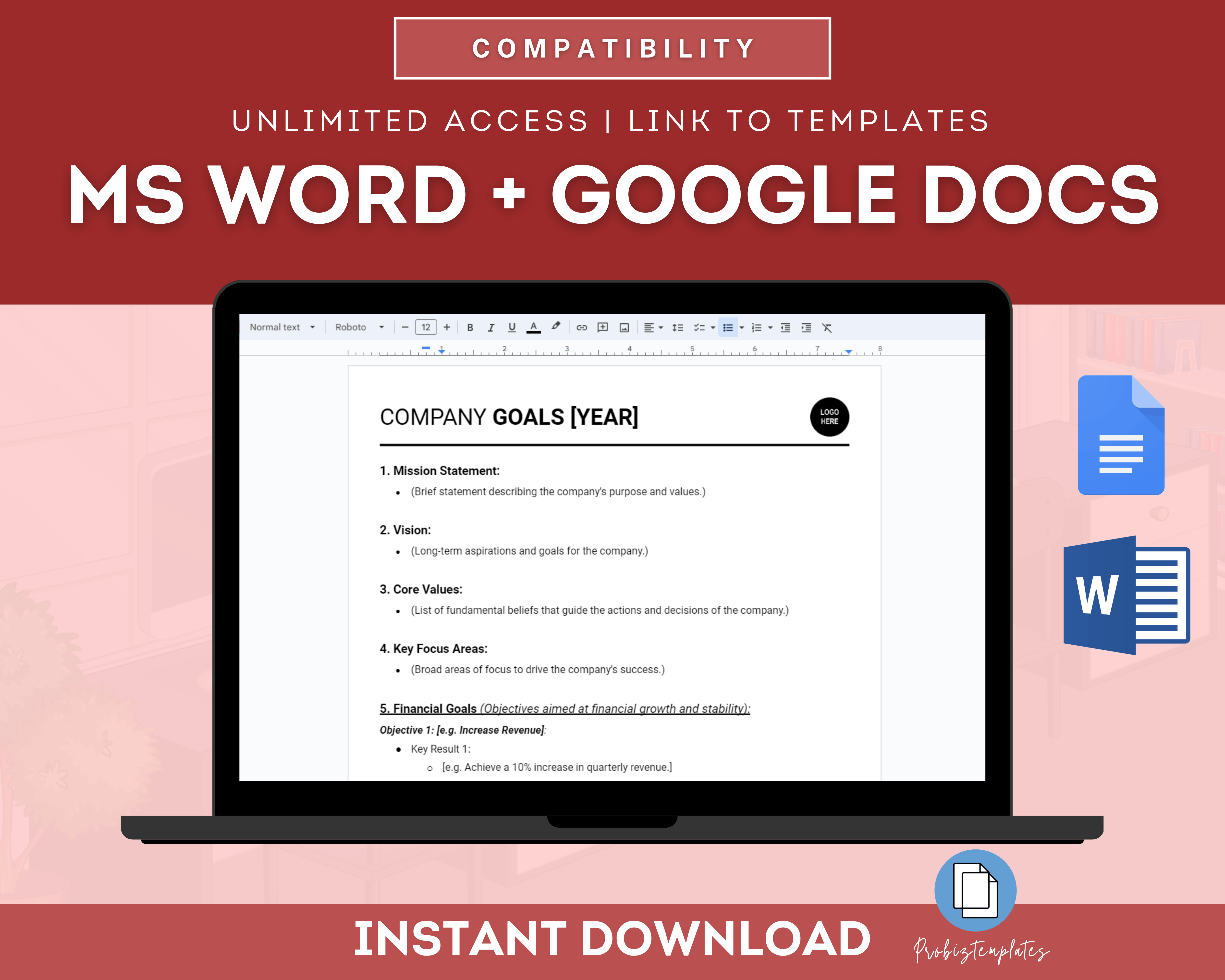 Company Goals For The Year Template - Image 5