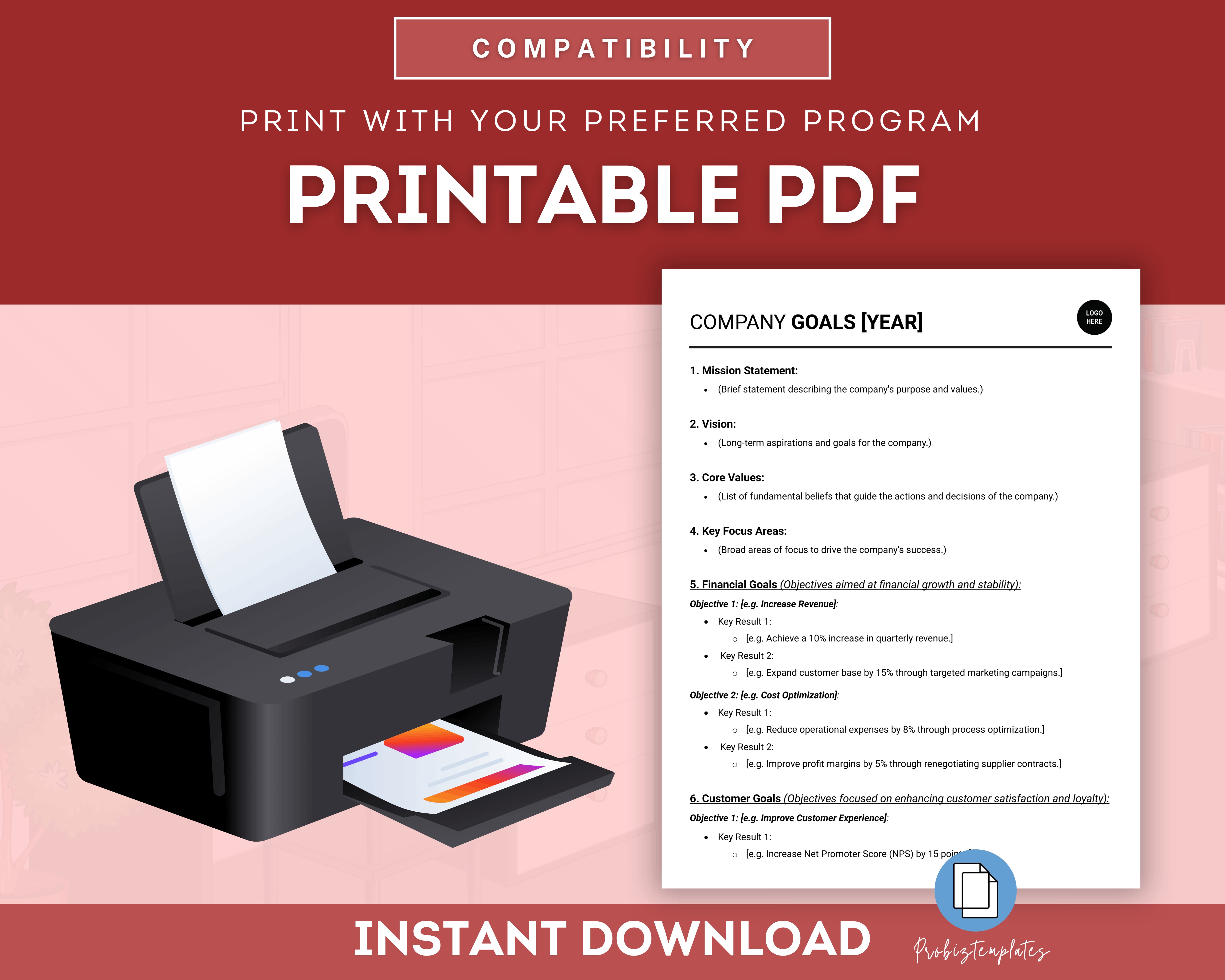 Company Goals For The Year Template - Image 6