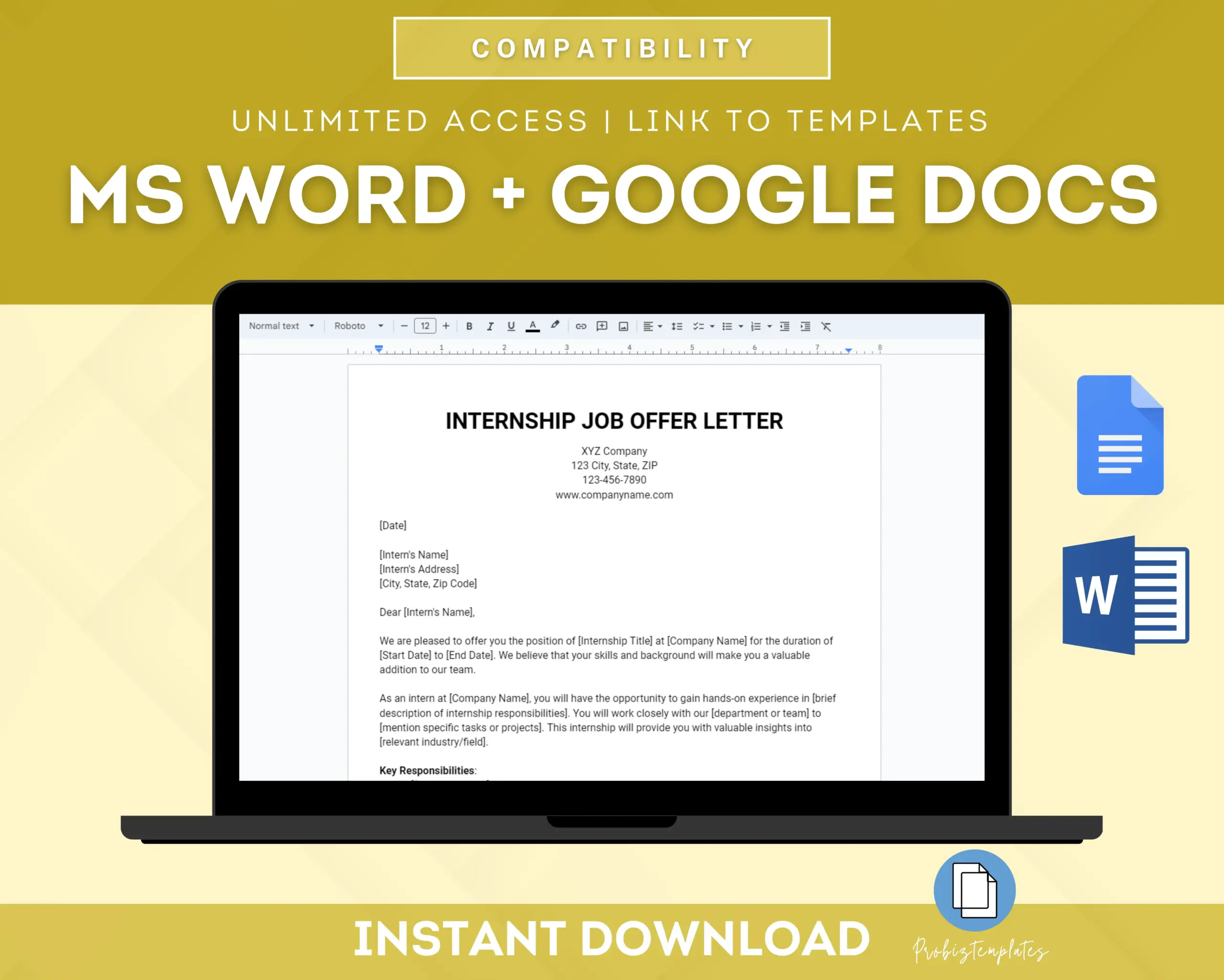 Internship Job Offer Letter Template - Image 4