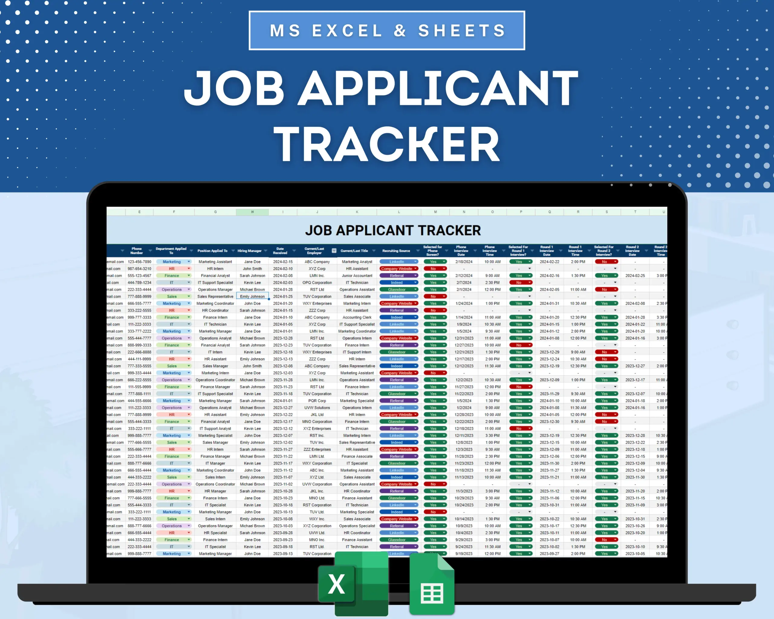 Job Applicant Tracker Dashboard | ProBizTemplates