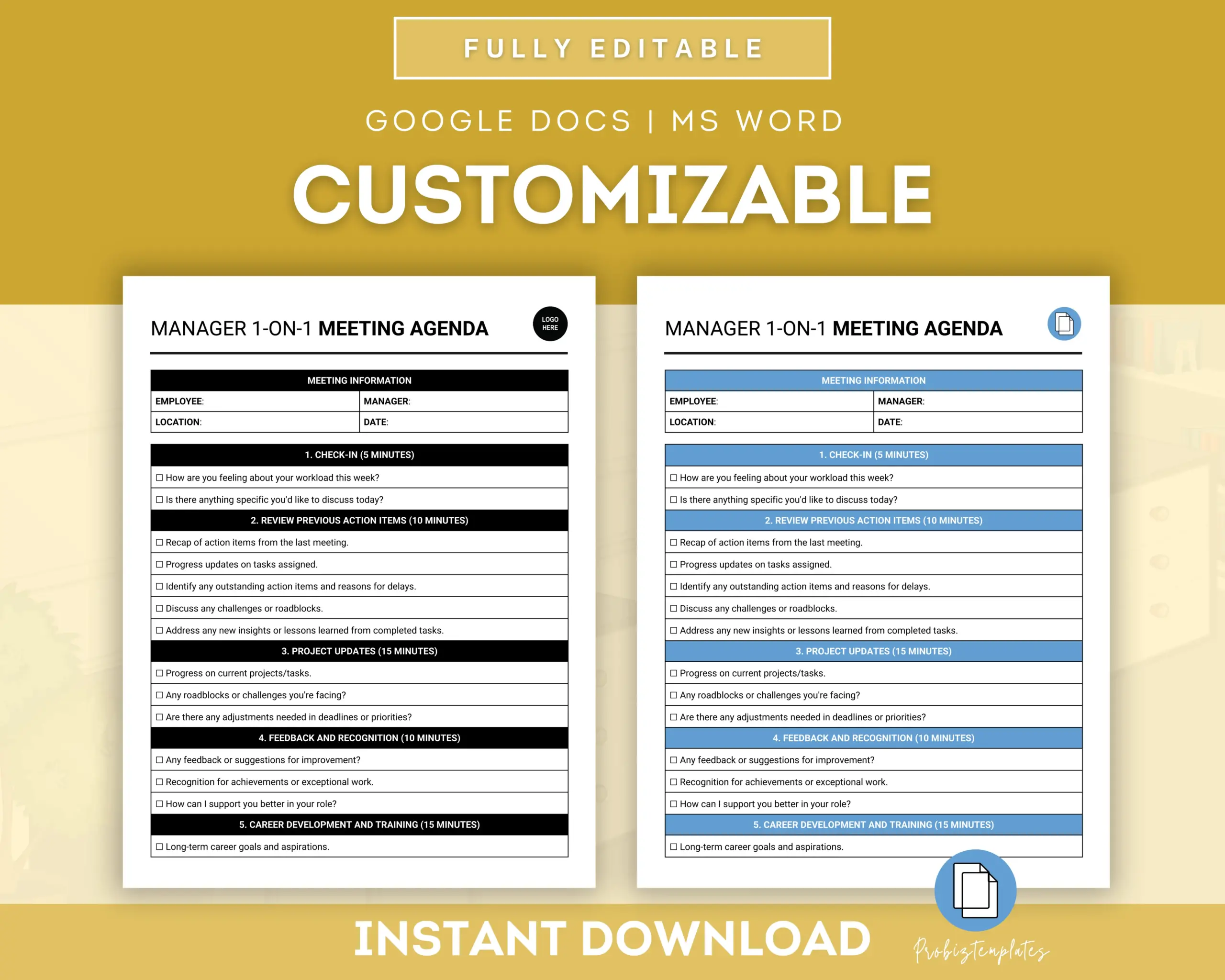 Manager 1-On-1 Meeting Agenda Template - Image 3