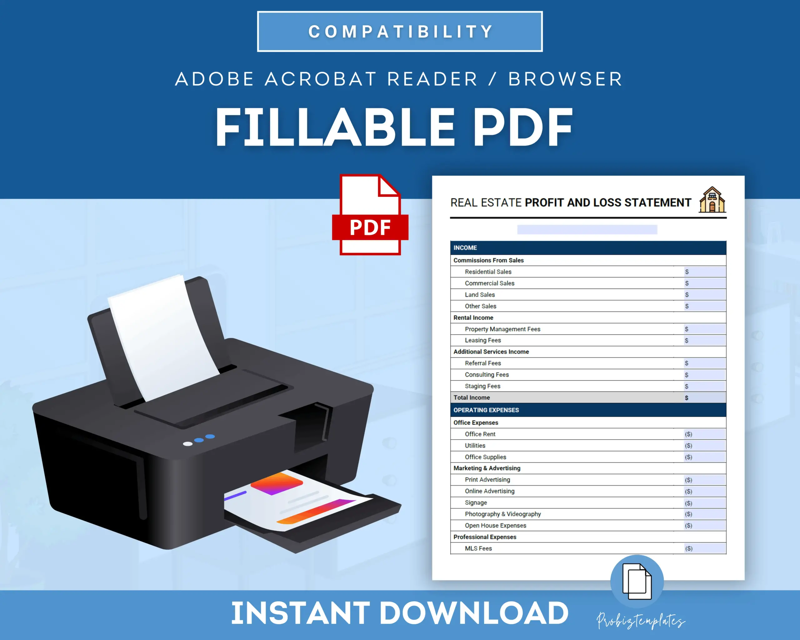 Real Estate Profit & Loss Template - Image 5