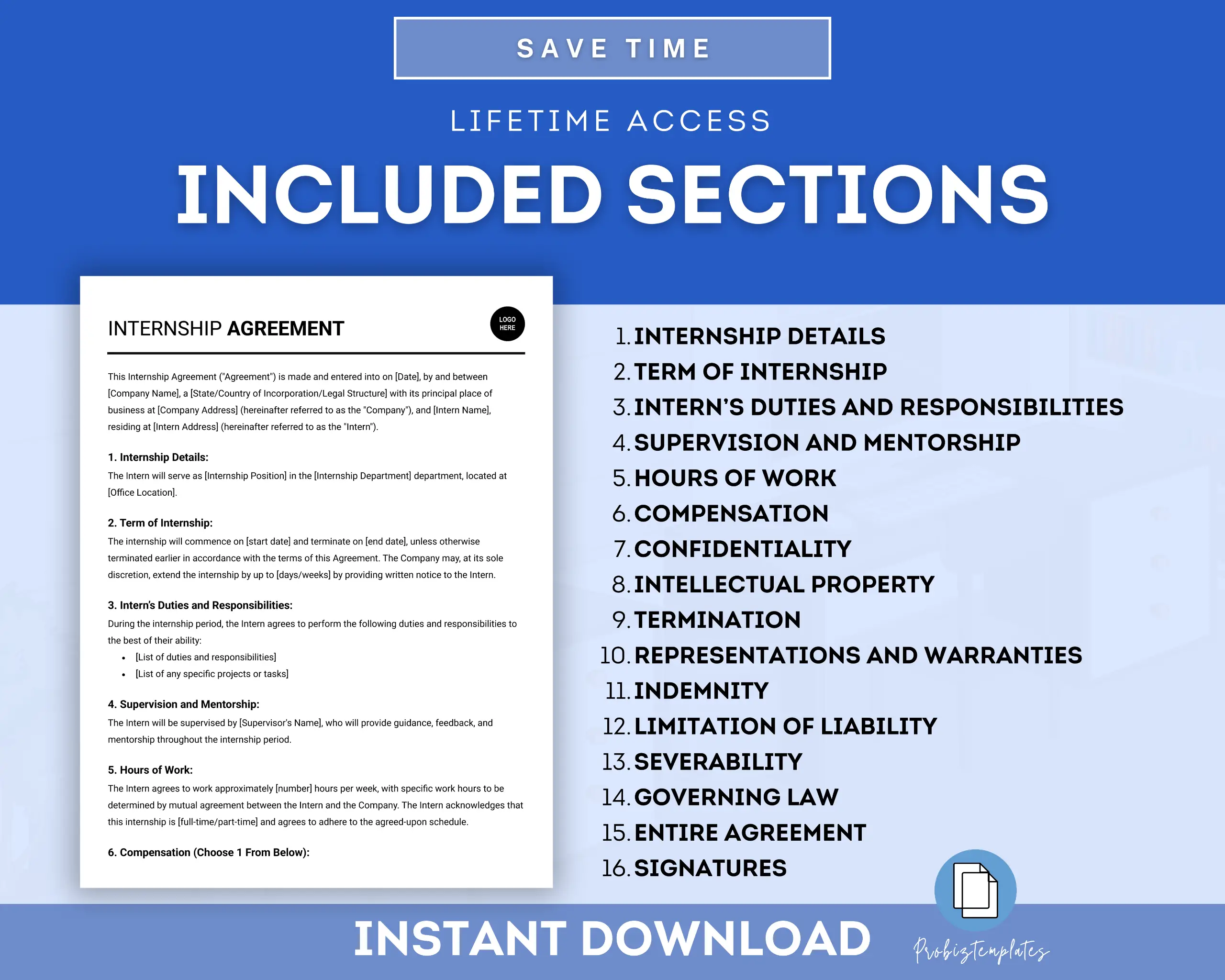 Internship Agreement Template - Image 4