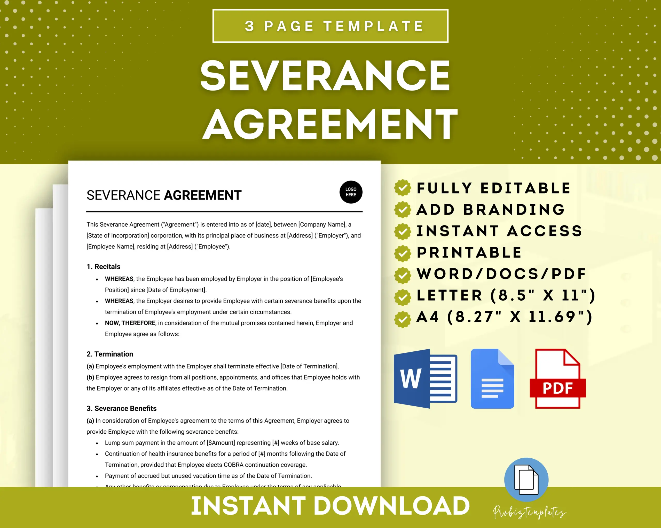 Employee Severance Agreement Template