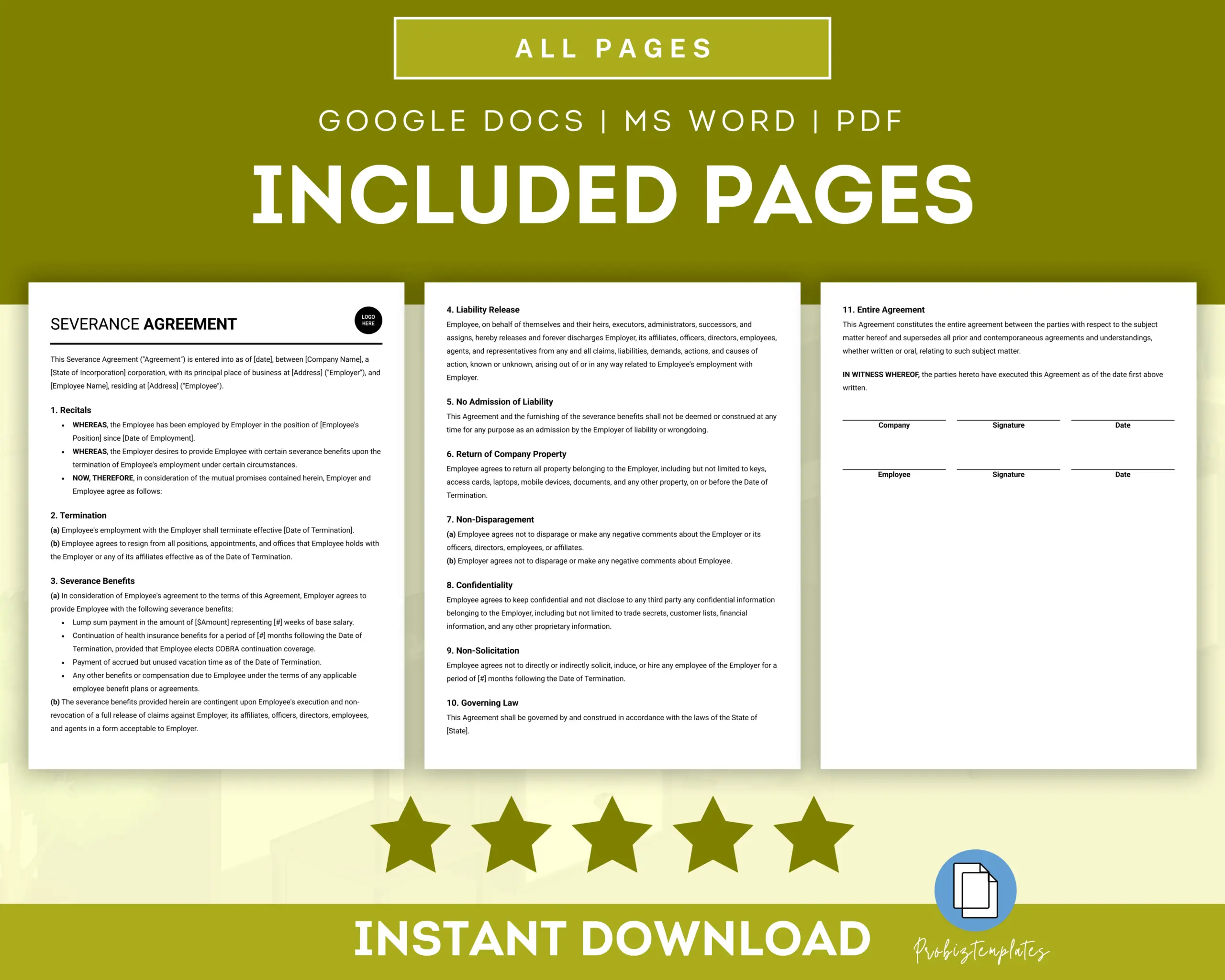 Employee Severance Agreement Template - Image 2