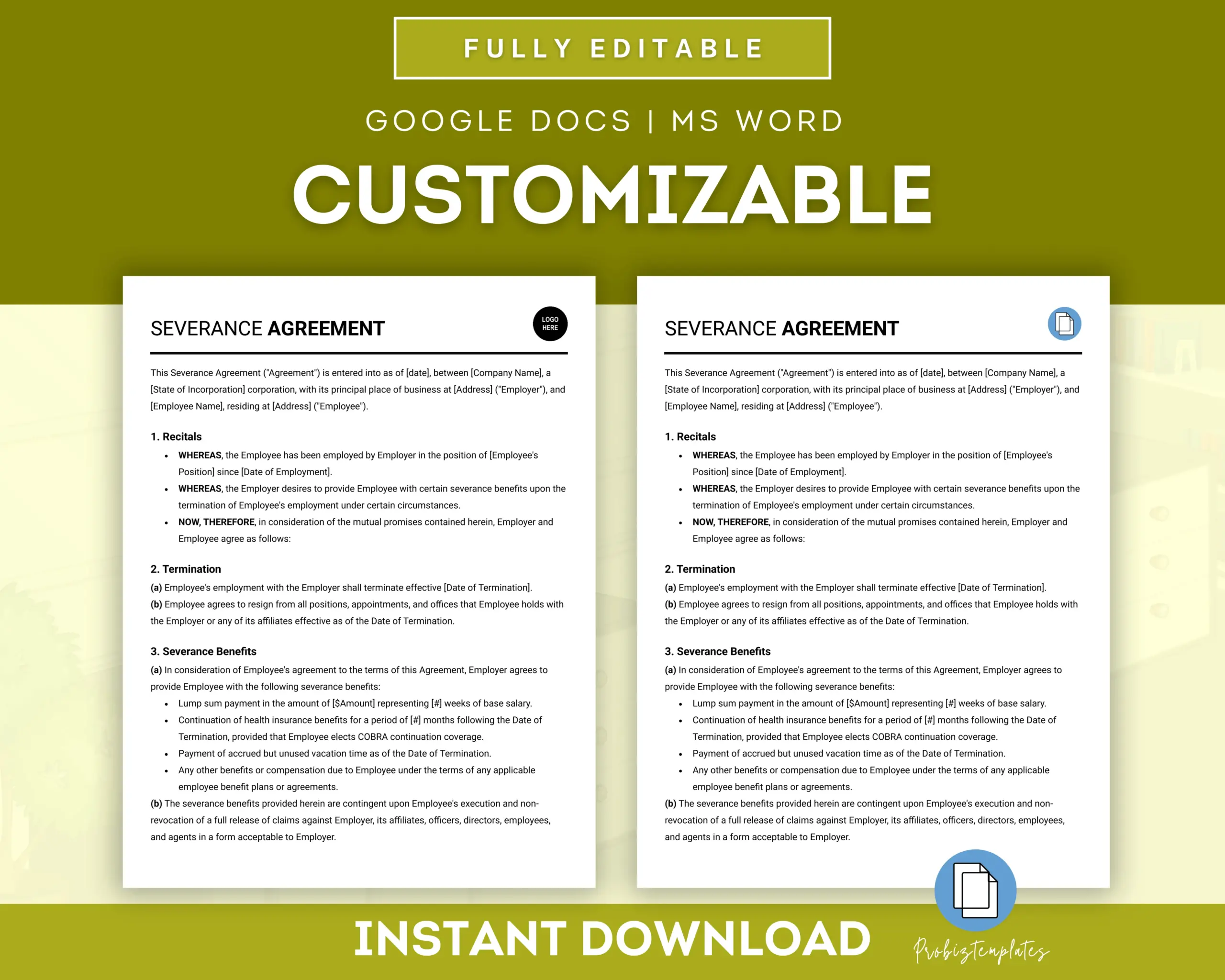 Employee Severance Agreement Template - Image 3