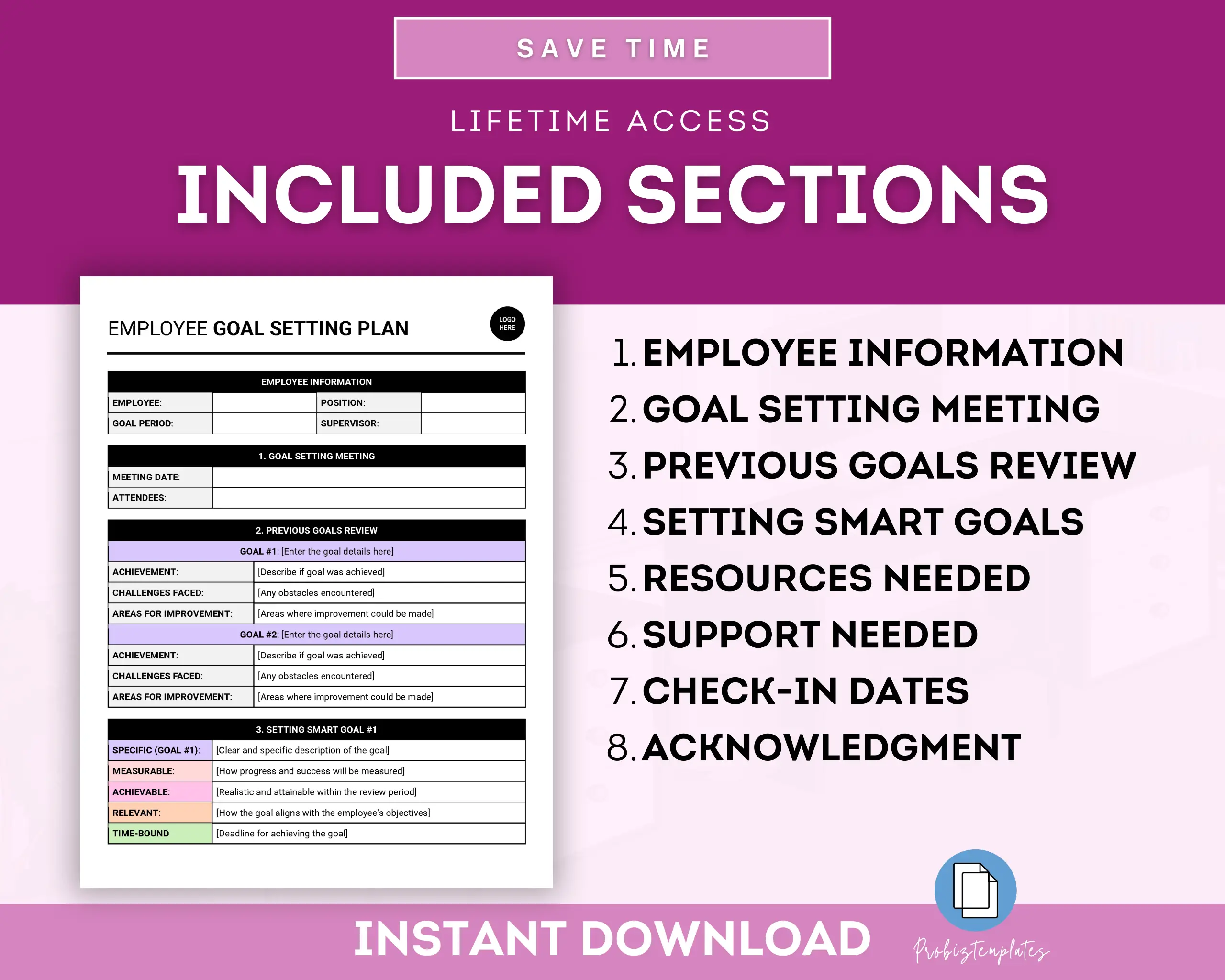 Employee Goal Setting Plan & Review Template - Image 4