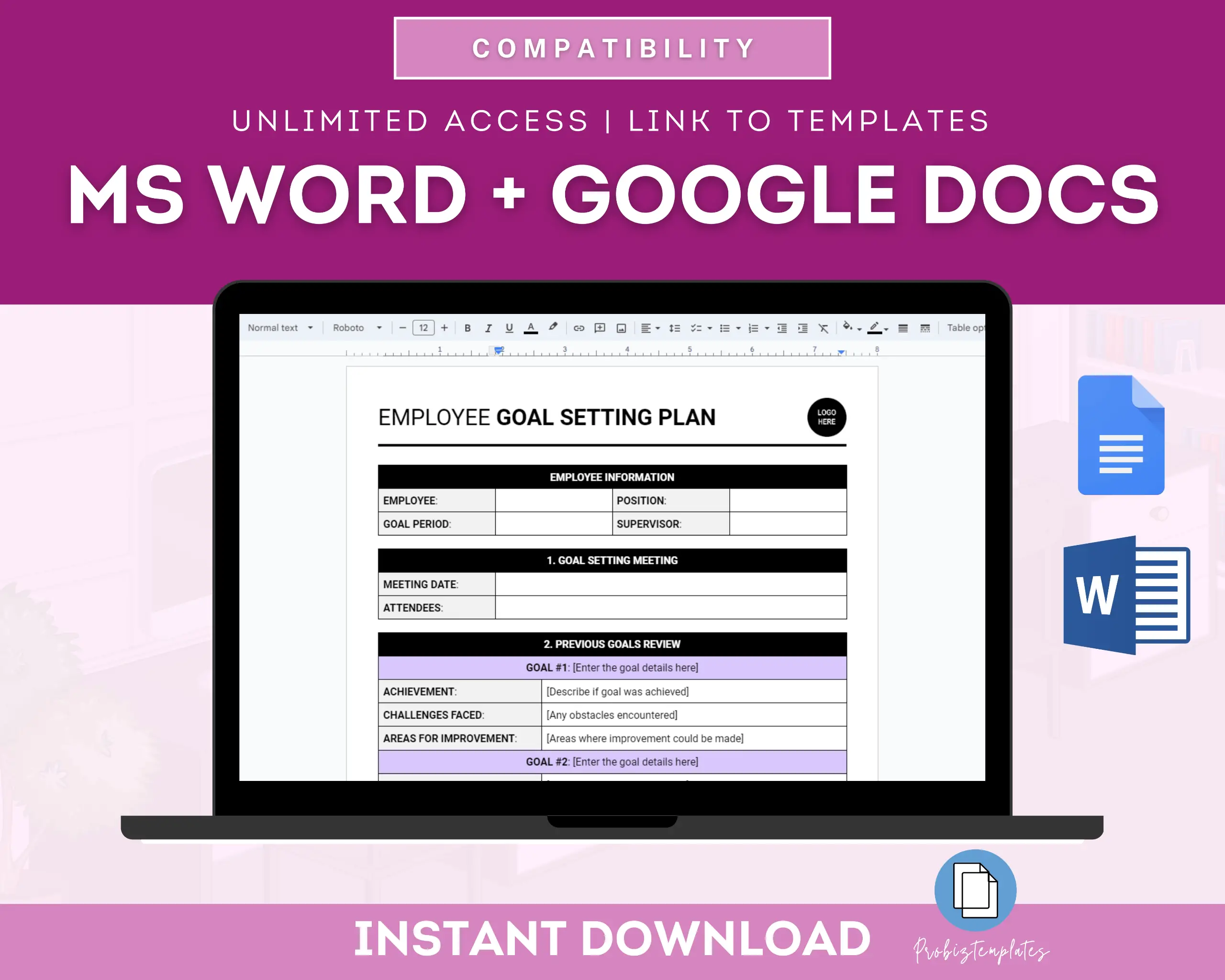 Employee Goal Setting Plan & Review Template - Image 5