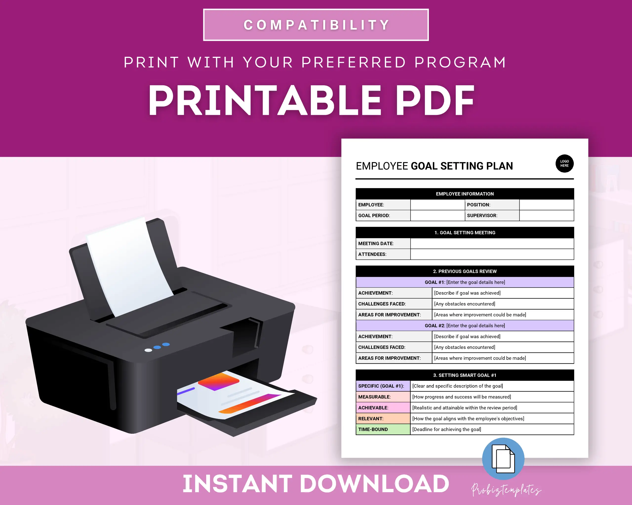 Employee Goal Setting Plan & Review Template - Image 6