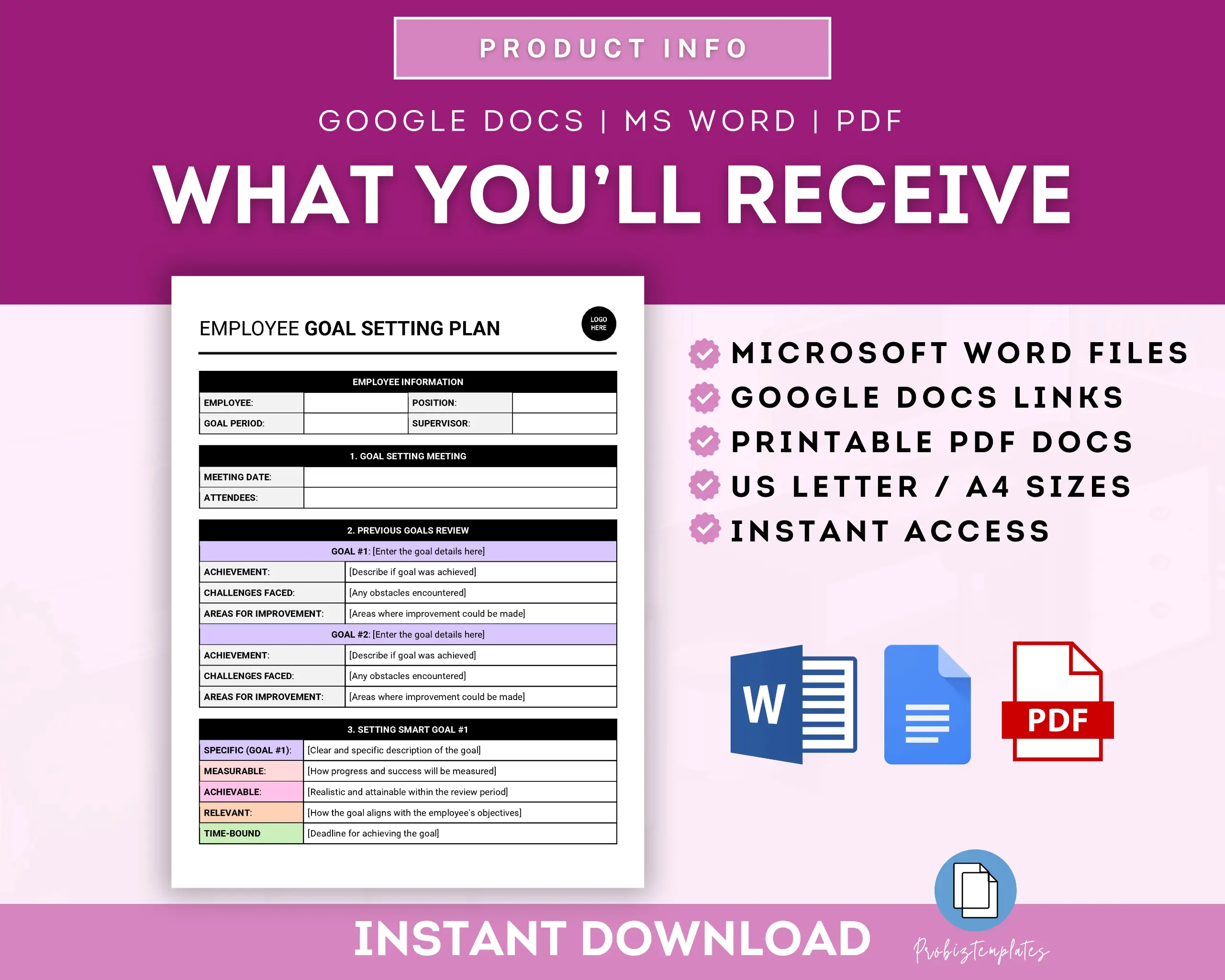 Employee Goal Setting Plan & Review Template - Image 7