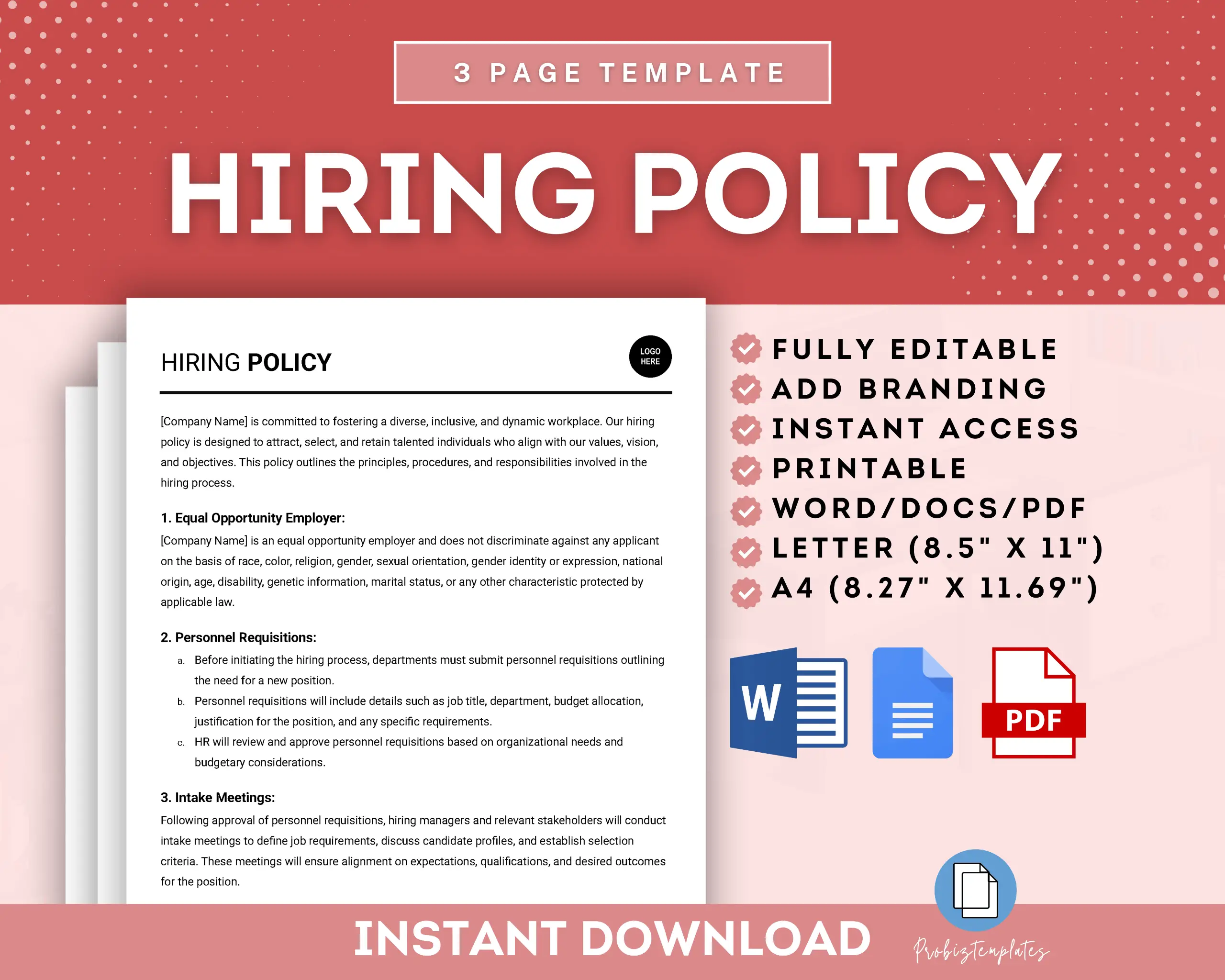 Hiring Policy Template