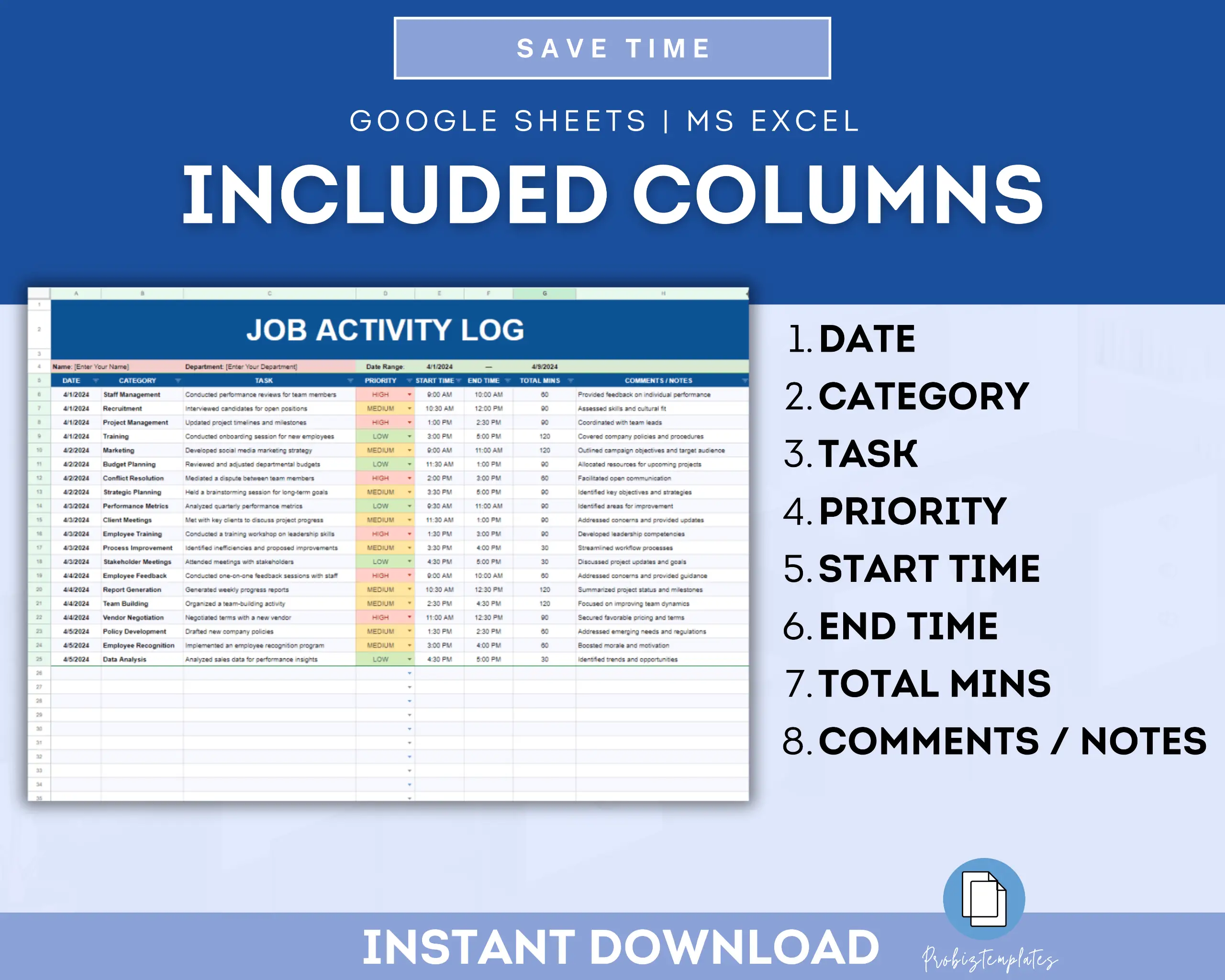Job Activity Log Template - Image 3