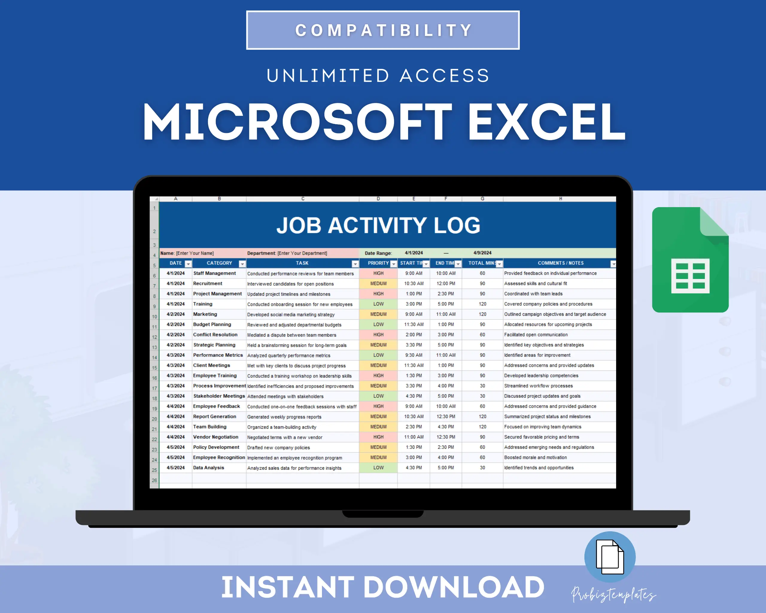 Job Activity Log Template - Image 5