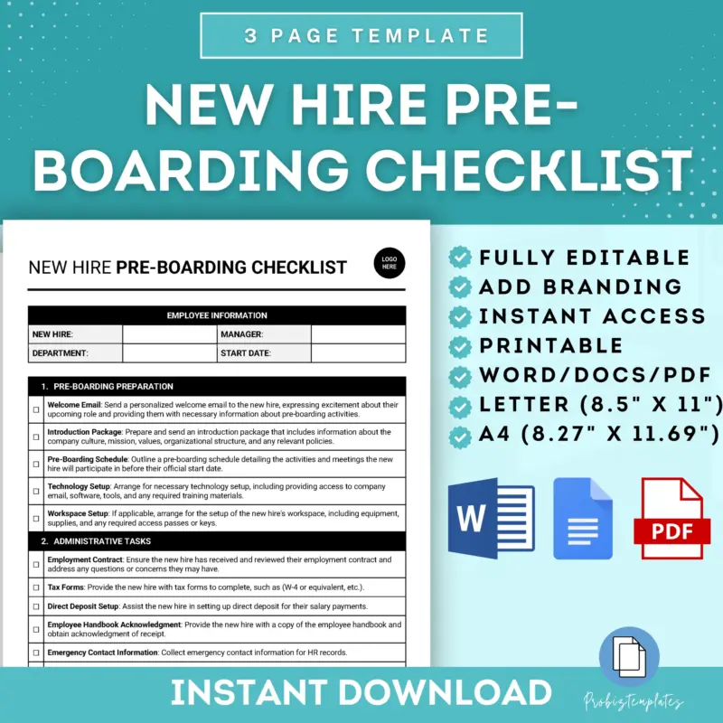 New Hire Pre-Boarding Checklist