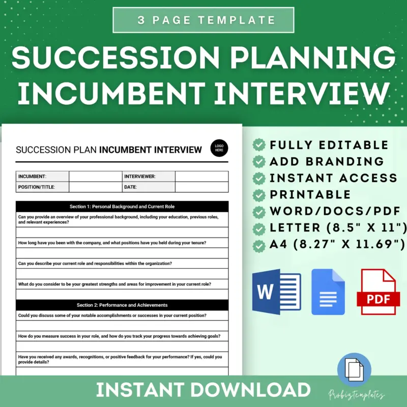 Succession Planning Incumbent Interview Form