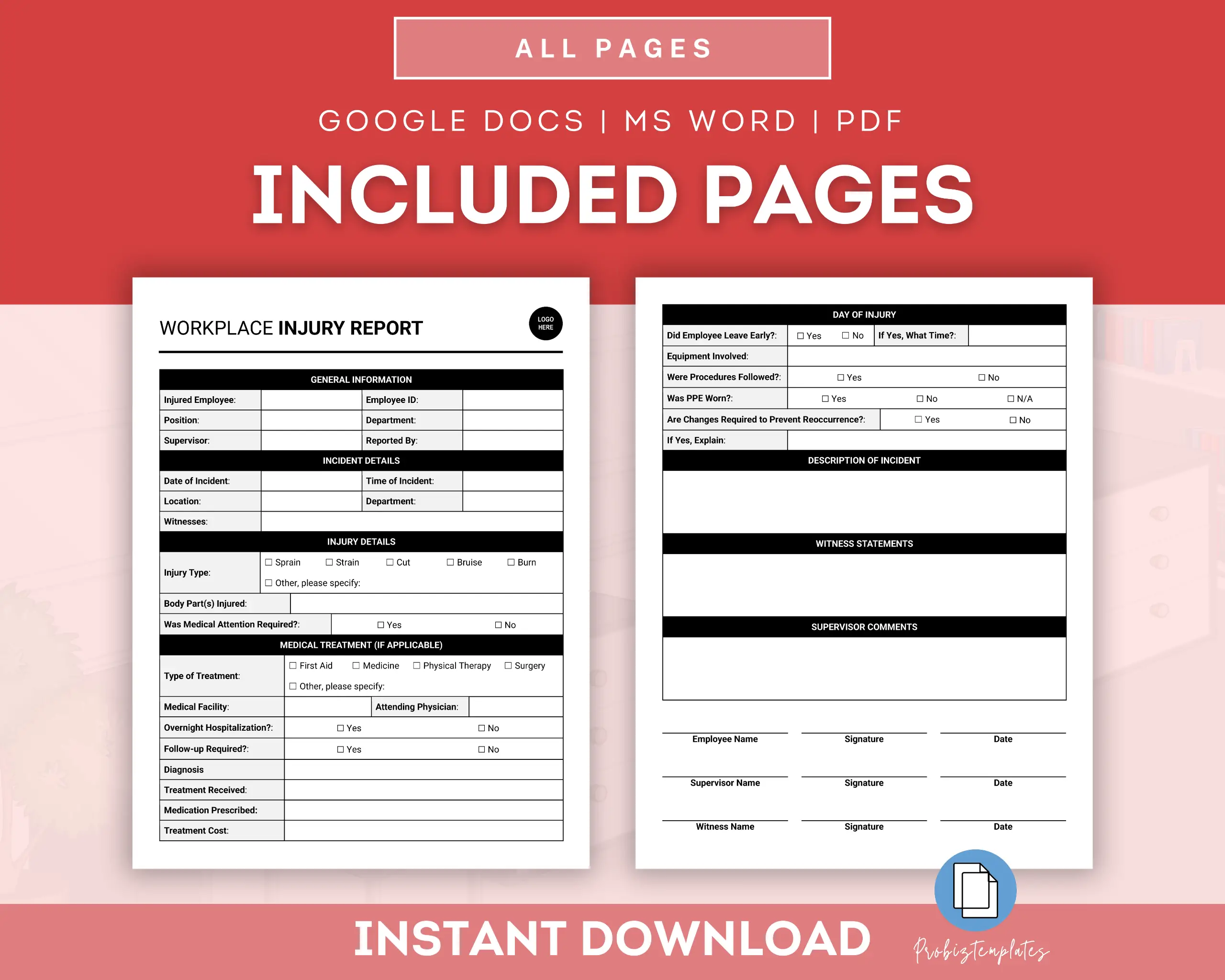 Workplace Injury Report Form - Image 2