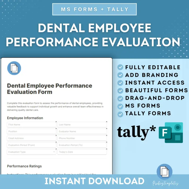Dental Employee Performance Evaluation Online Form