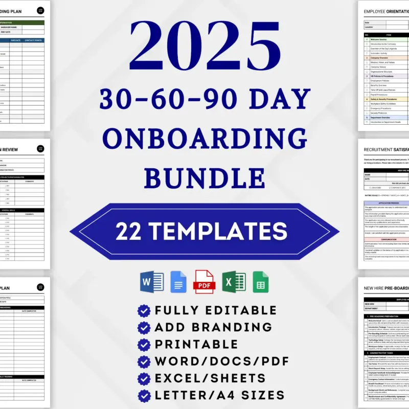 Employee 30-60-90 Day Onboarding Plan Bundle