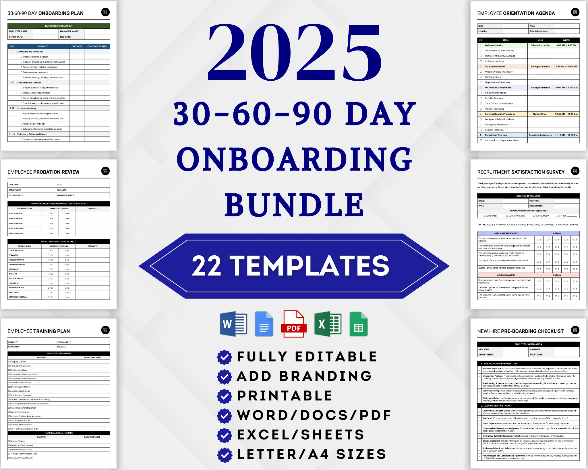 Employee 30-60-90 Day Onboarding Plan Bundle