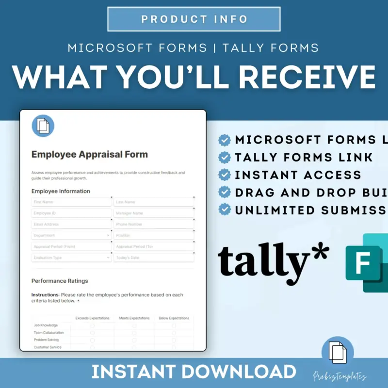 Employee Appraisal Online Form Template | ProBizTemplates