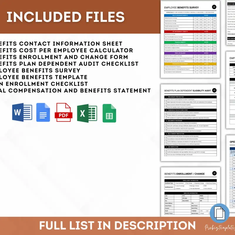 Employee Benefits And Compensation Bundle | ProBizTemplates