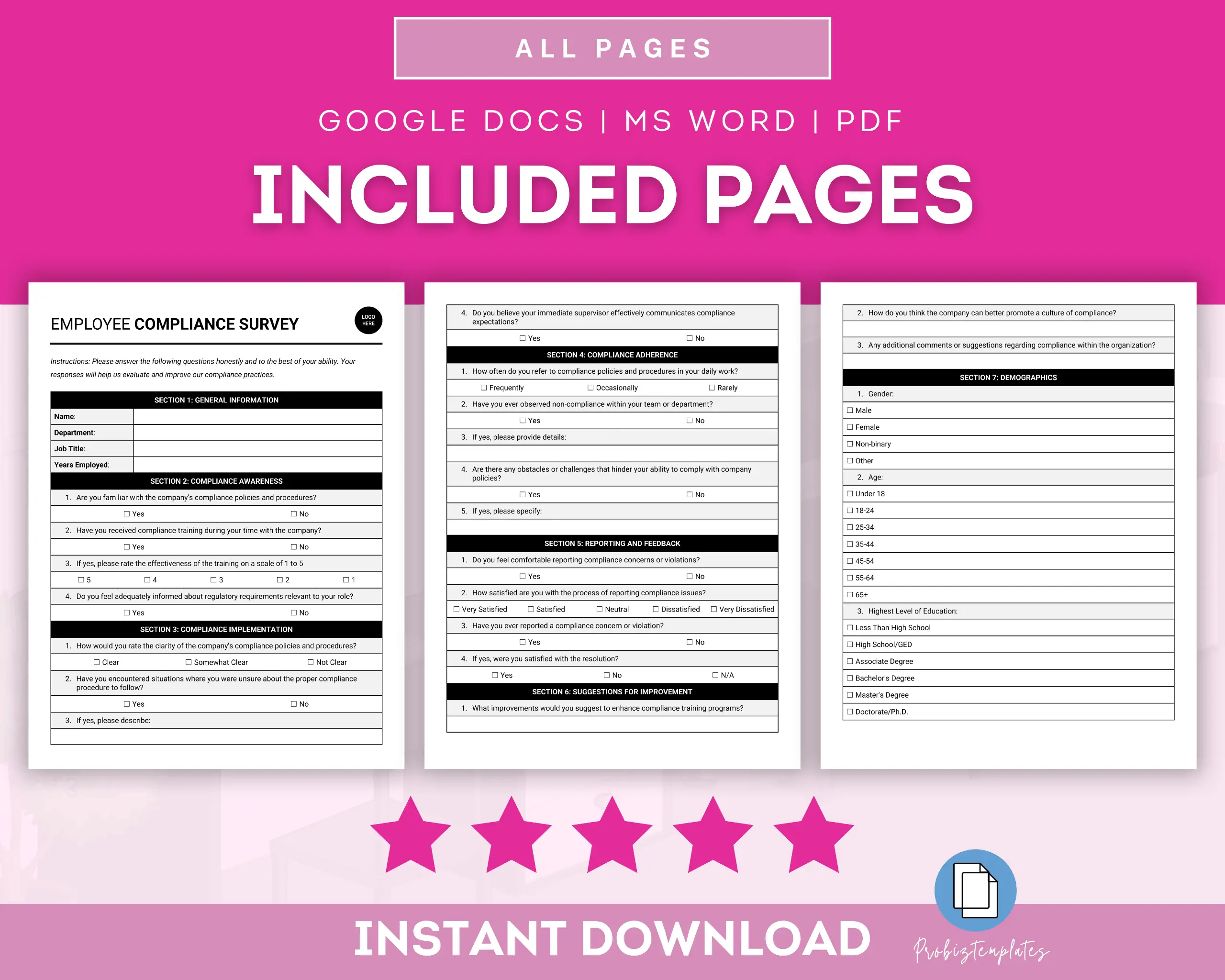 Employee Compliance Survey Template - Image 2