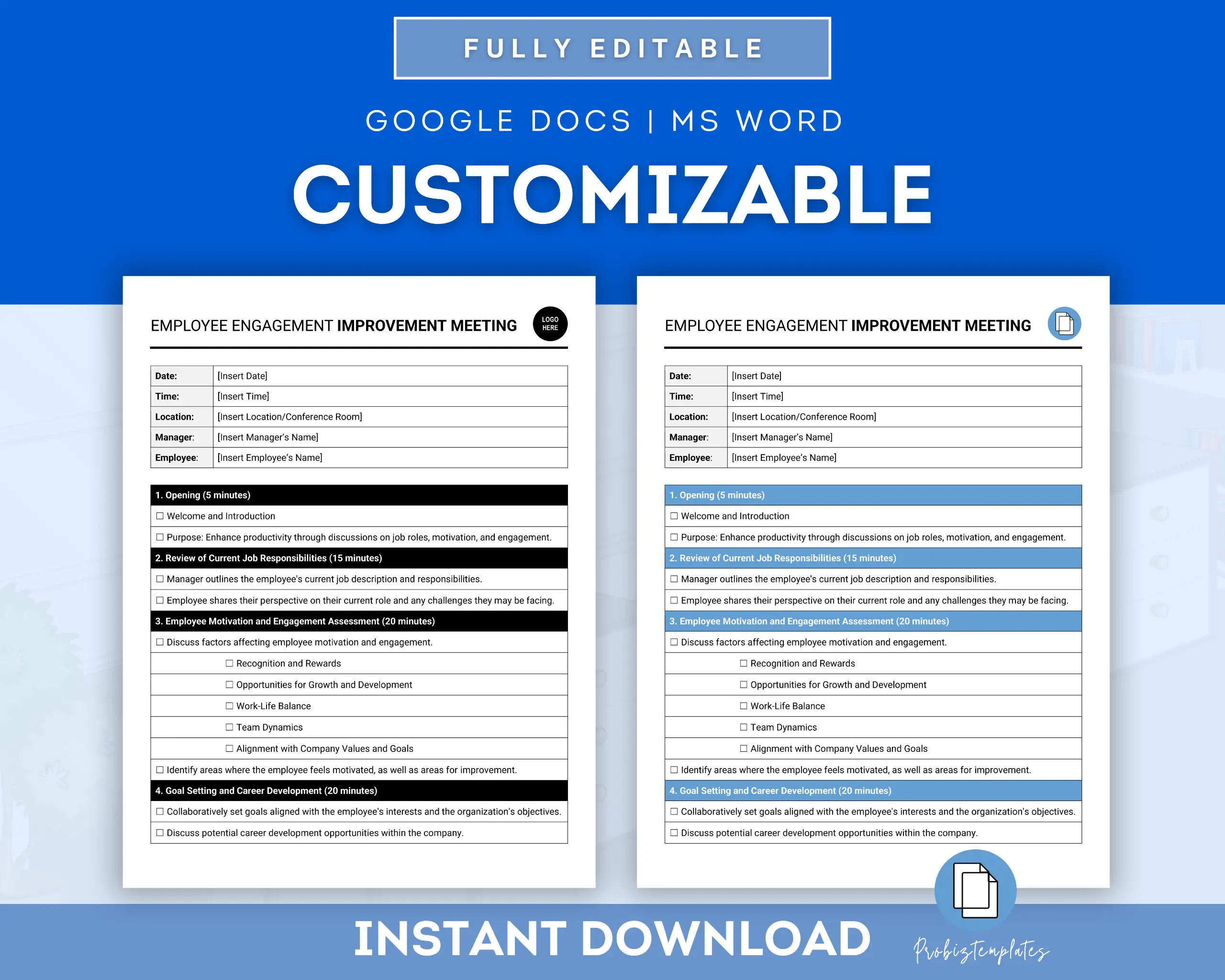 Employee Motivation Improvement Meeting Agenda Template - Image 3