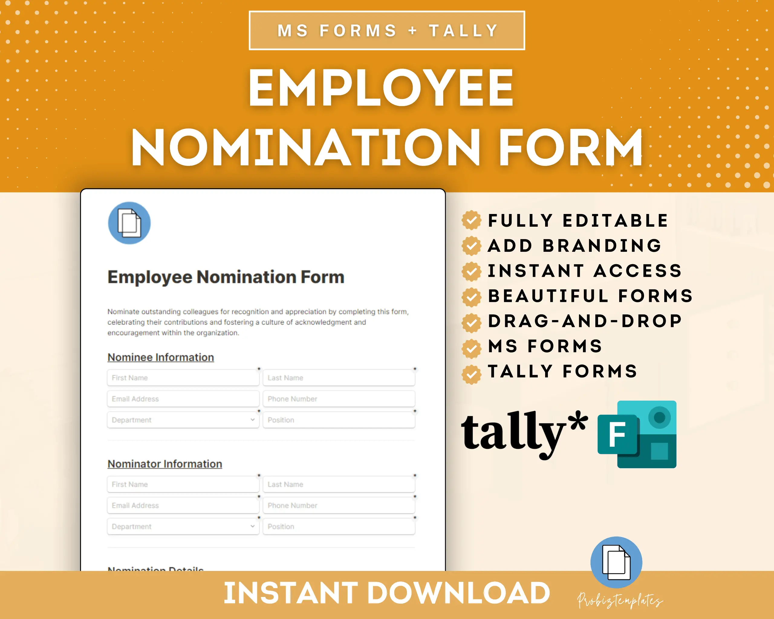 Employee Nomination Online Form Template
