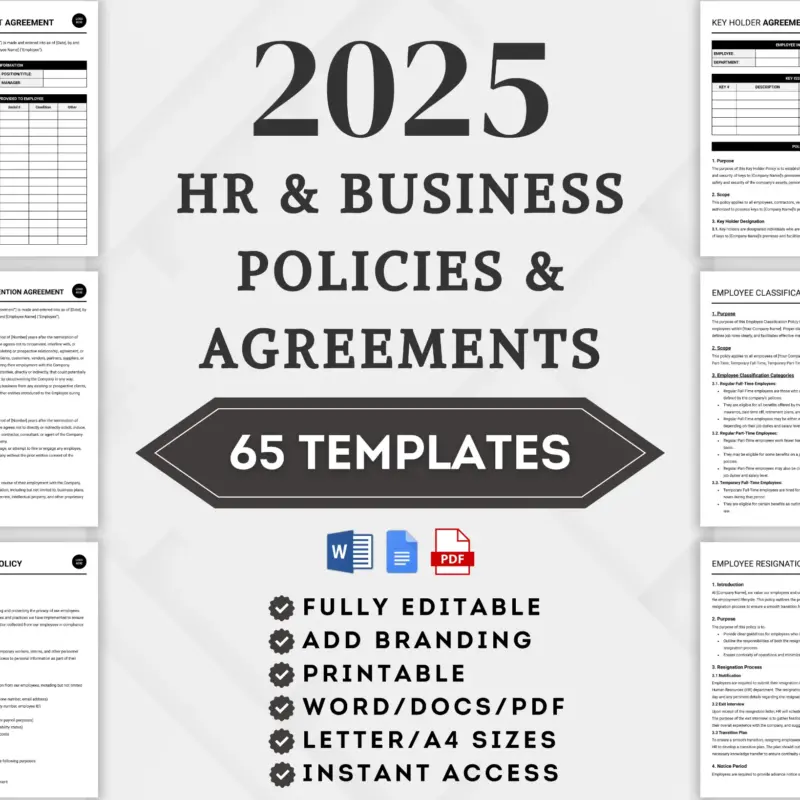 HR And Business Policies & Agreements Bundle