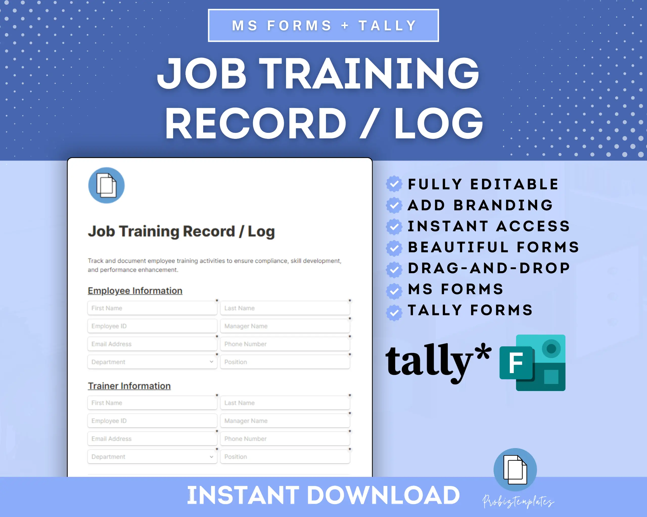 Job Training Record Online Form Template