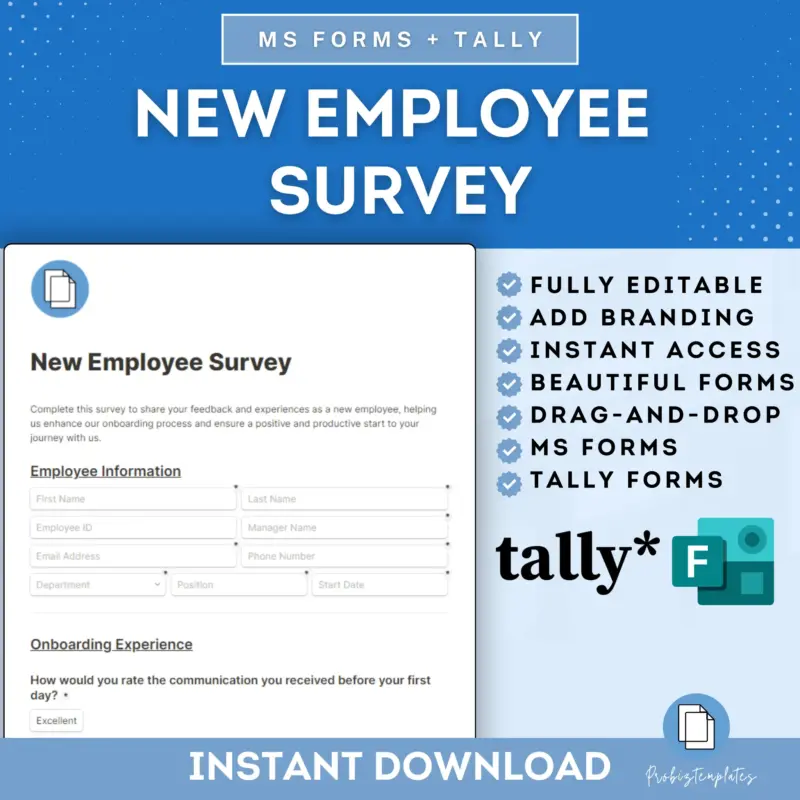 New Employee Online Survey Template