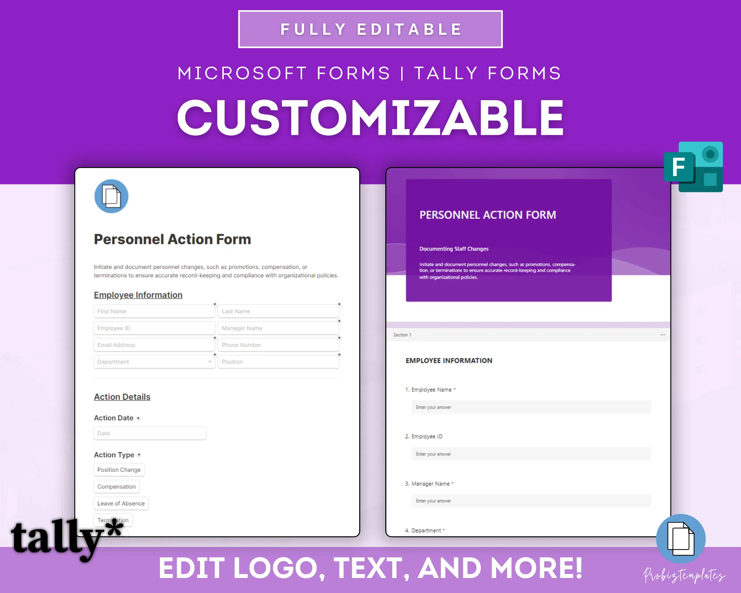 Personnel Action Online Form Template - Image 2