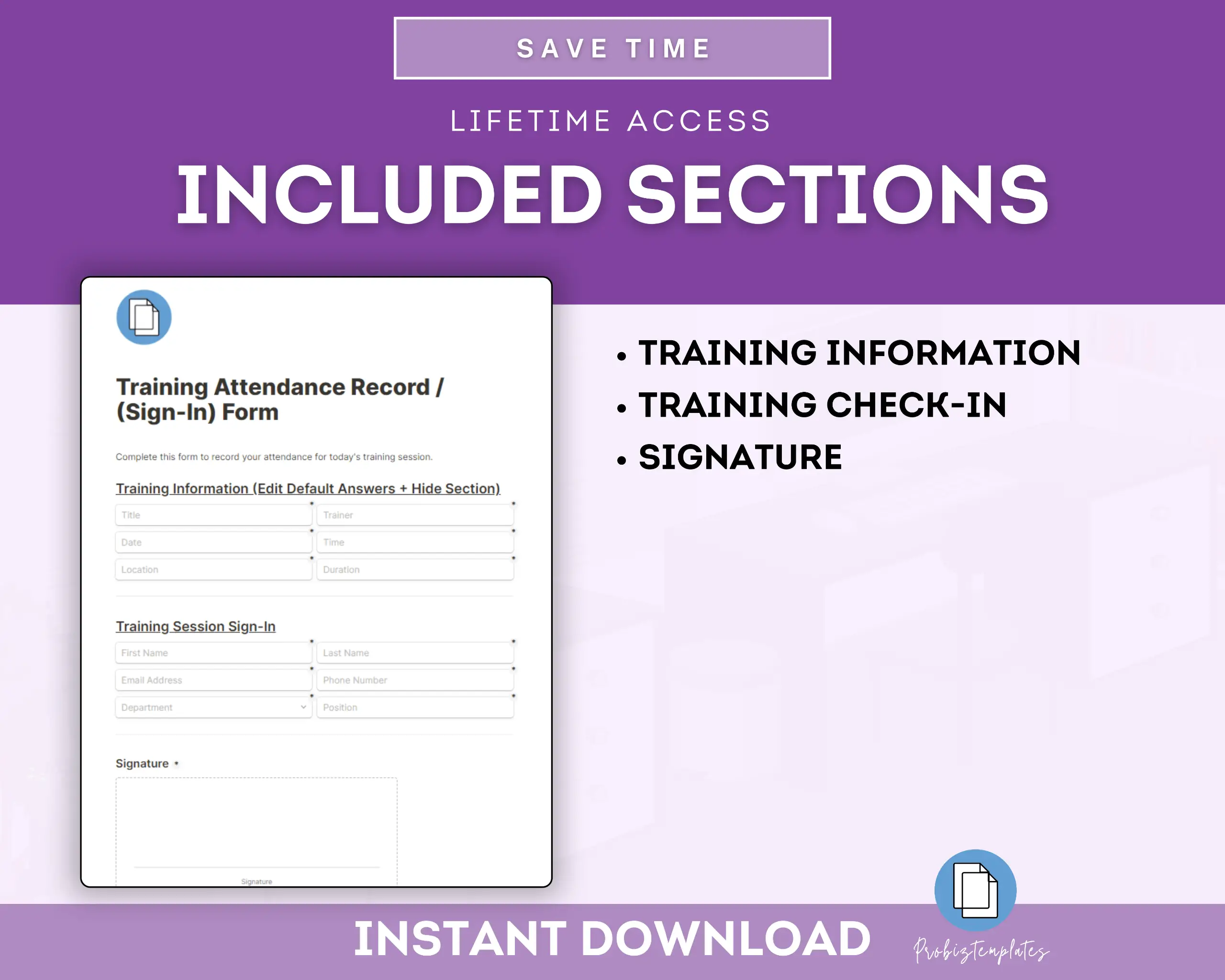 Training Attendance Record Check-In Form Template - Image 3
