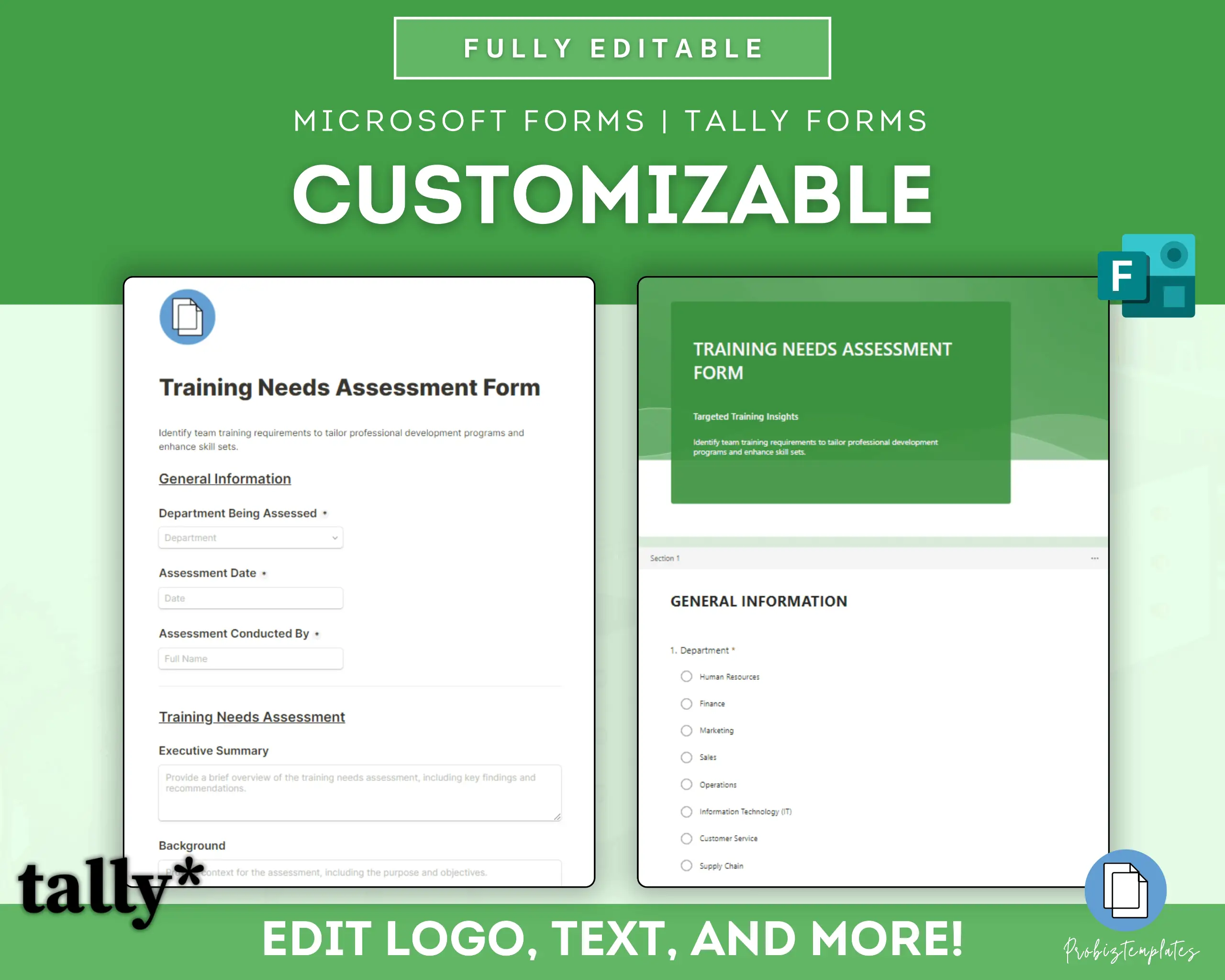 Department Training Needs Assessment Form Template - Image 2