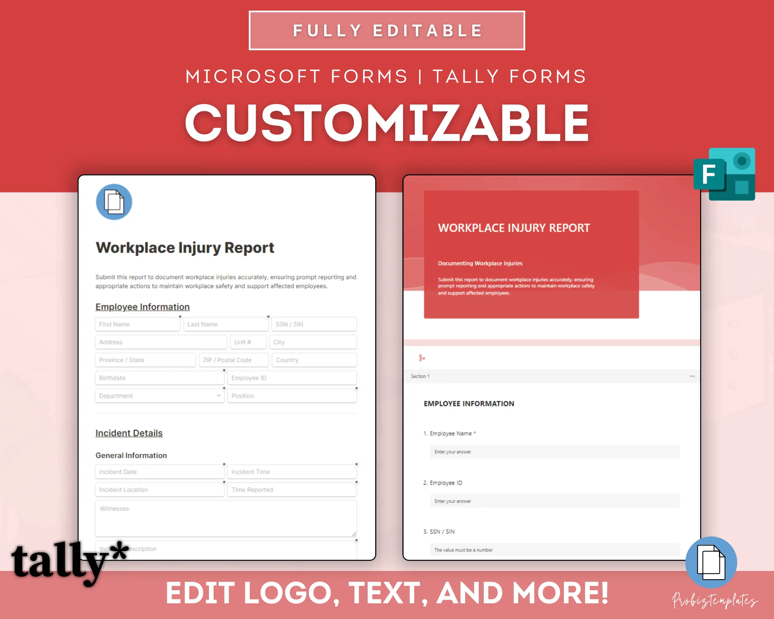 Workplace Injury Report Online Form Template - Image 2