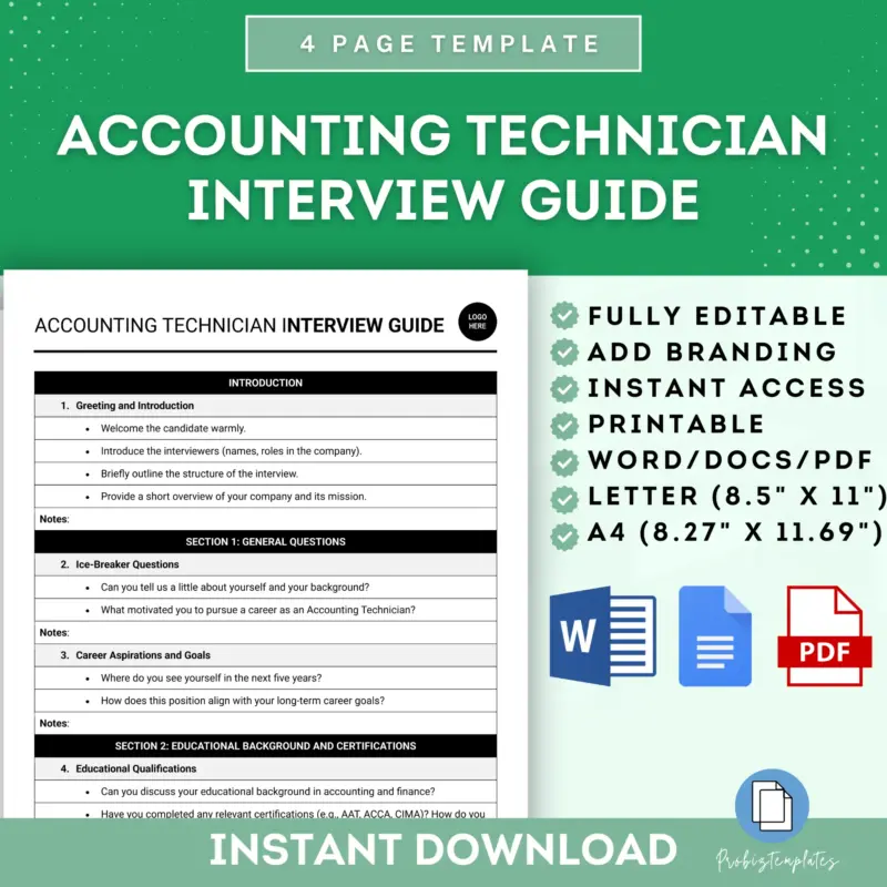Accounting Technician Interview Guide Template