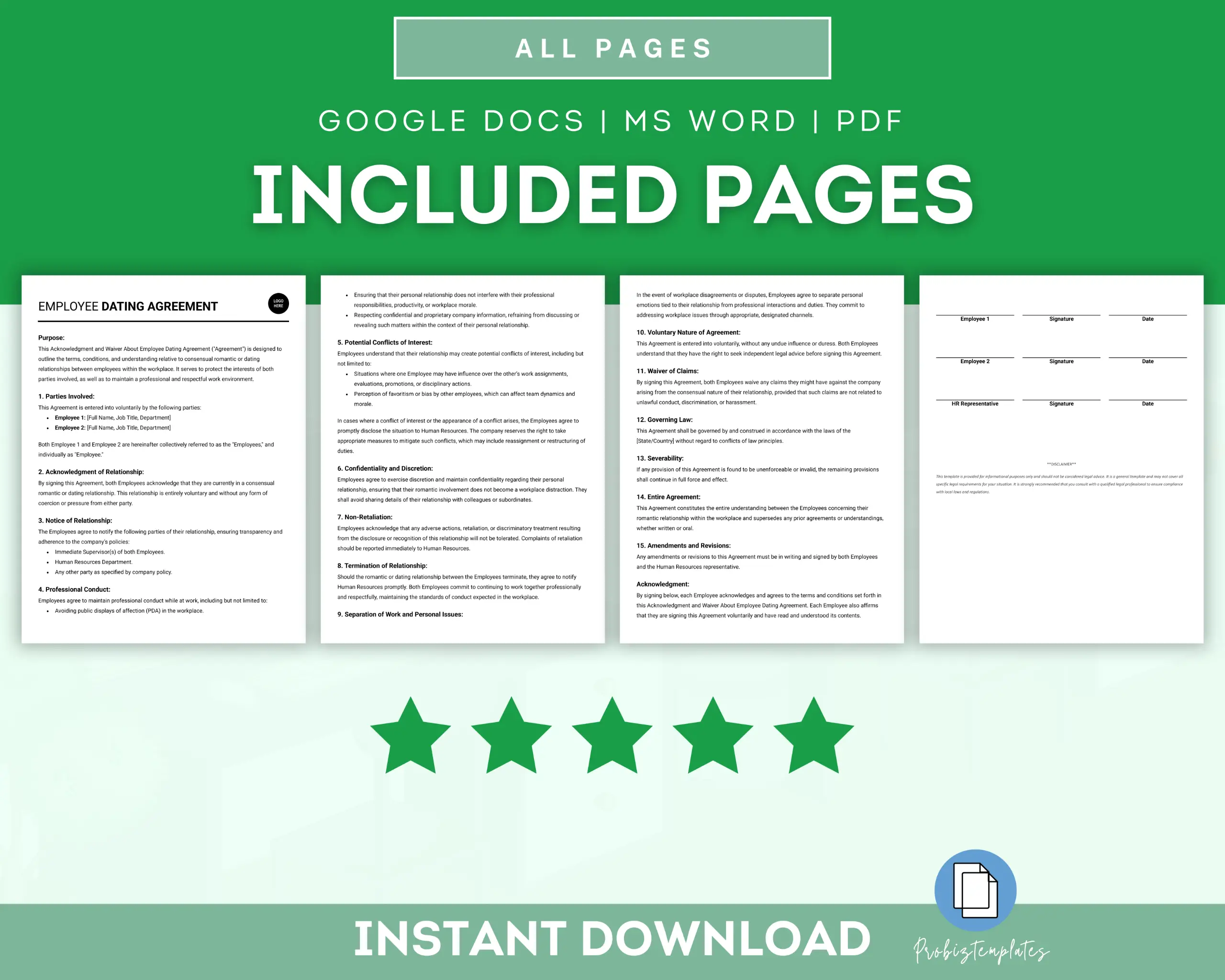 Employee Dating Agreement Template - Image 2