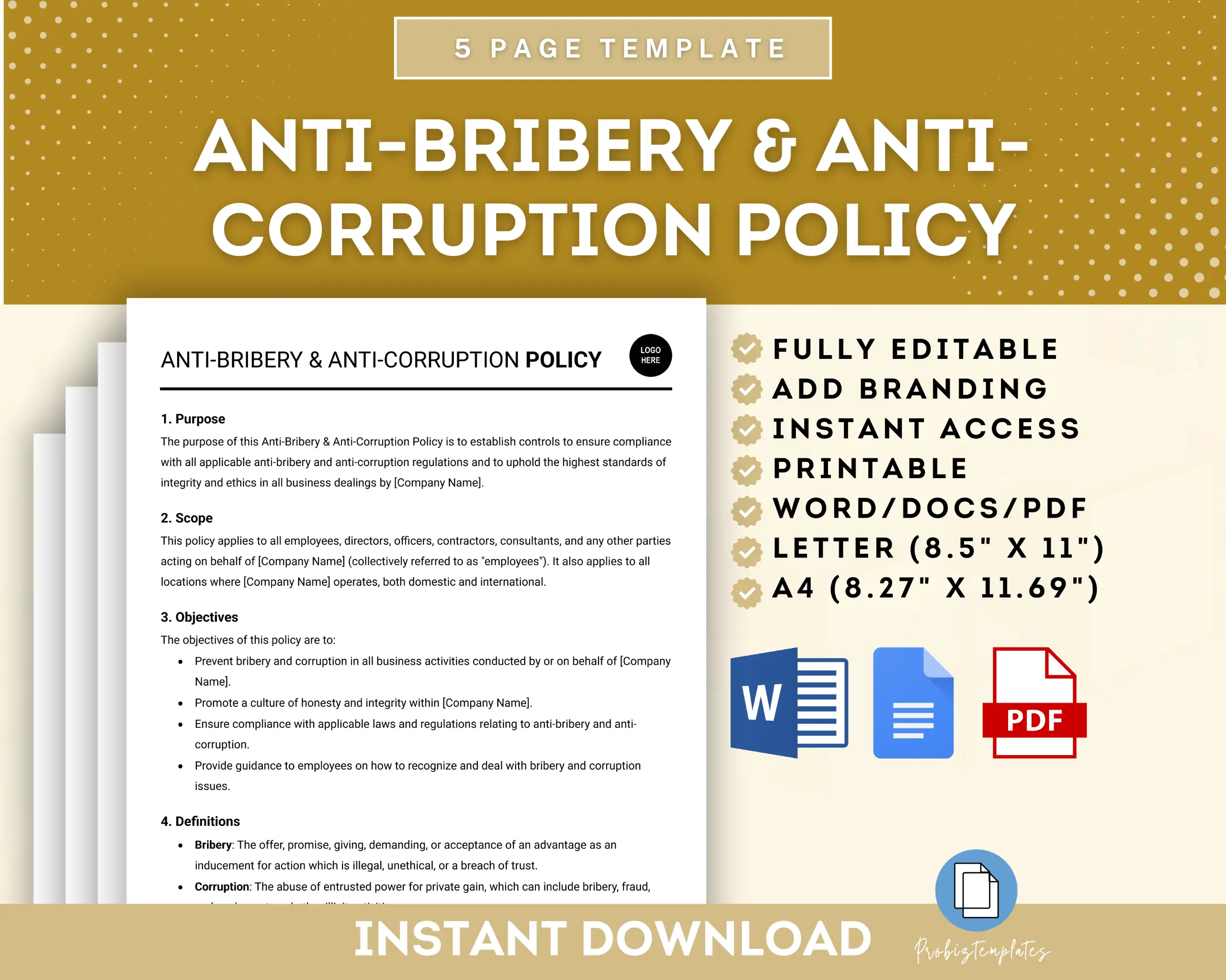 Anti-Bribery & Anti-Corruption Policy Template
