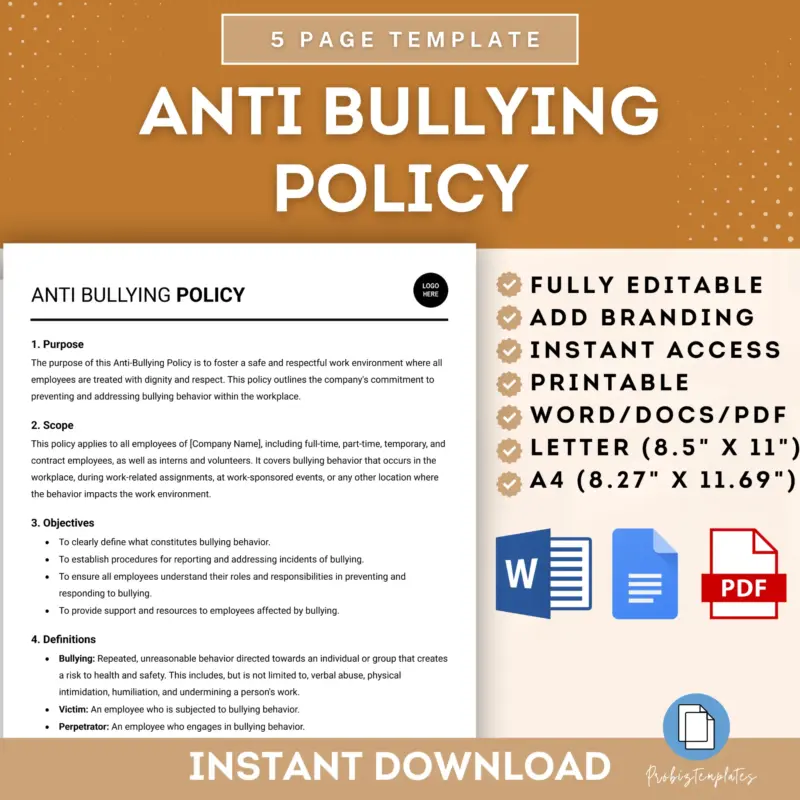 Anti Bullying Policy Template