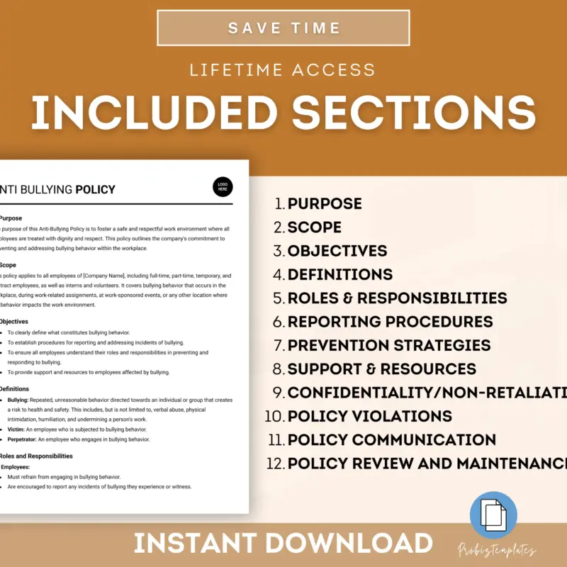 Anti Bullying Policy Template | ProBizTemplates