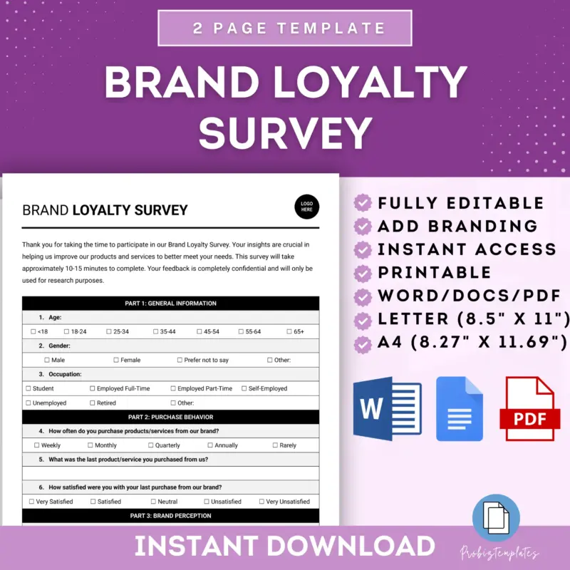 Brand Loyalty Survey Template