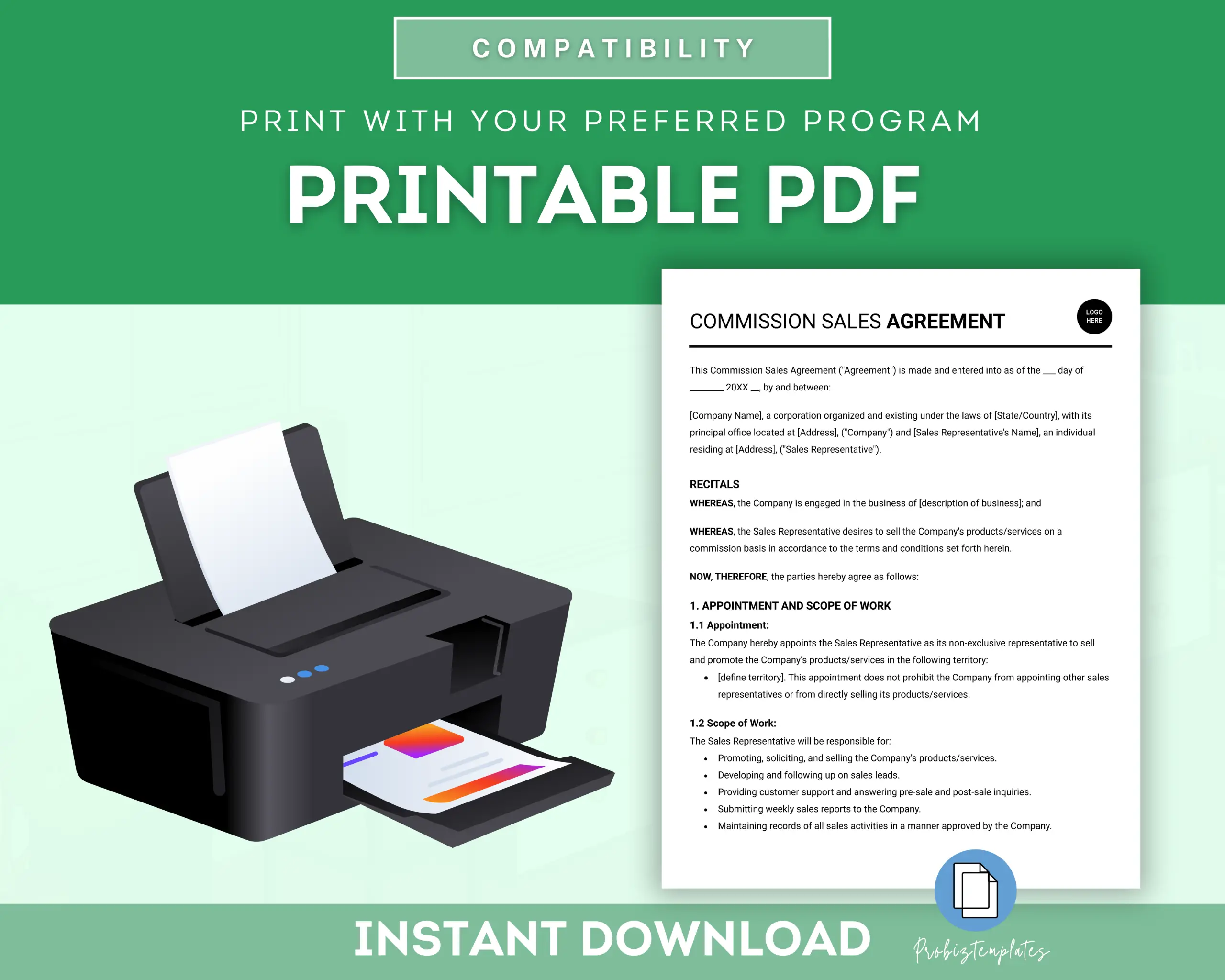 Commission Sales Agreement Template - Image 5