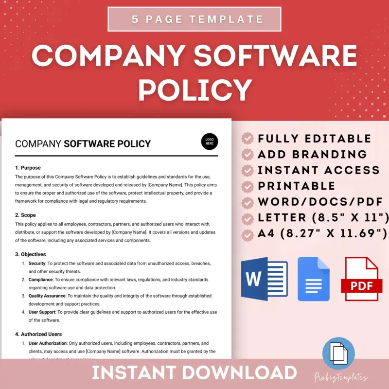 Company Software Policy Template