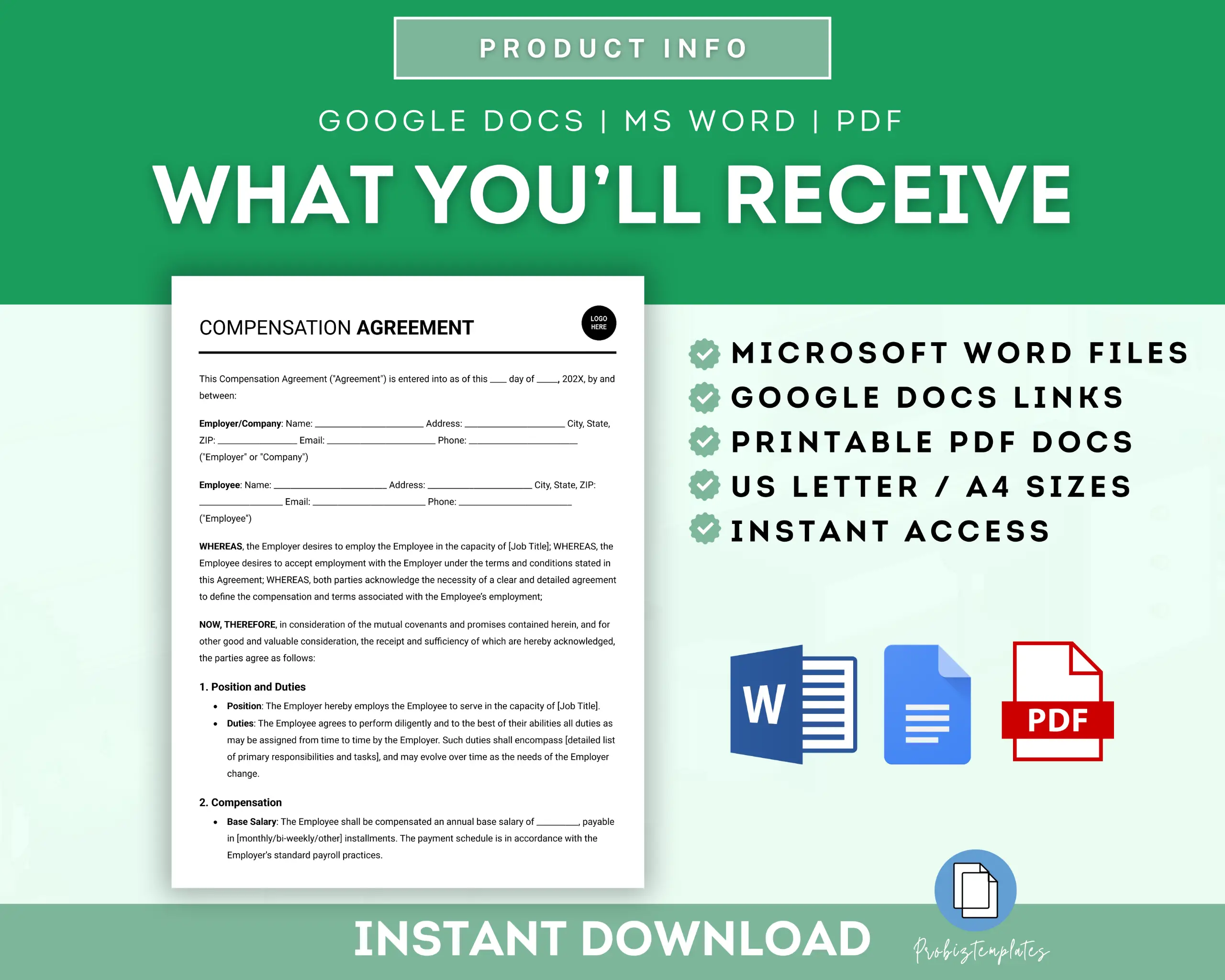 Compensation Agreement Template - Image 6