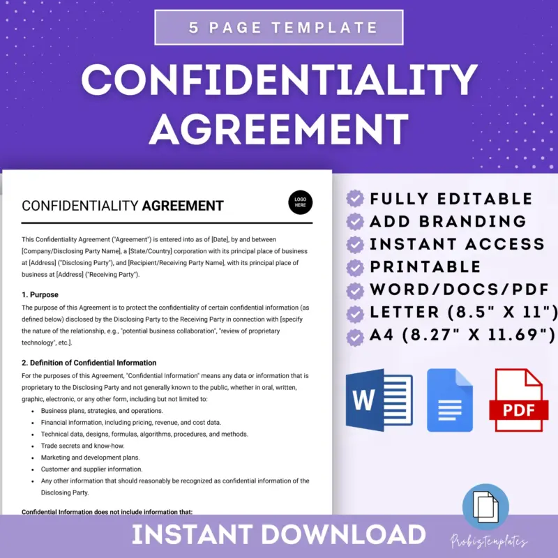 Confidentiality Agreement Template