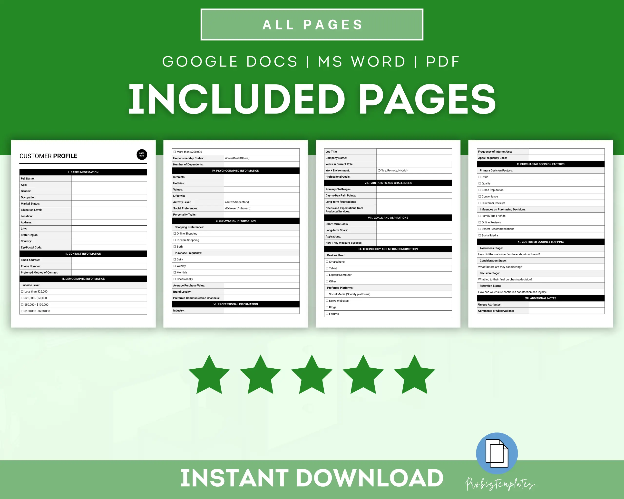 Customer Profile Template - Image 2
