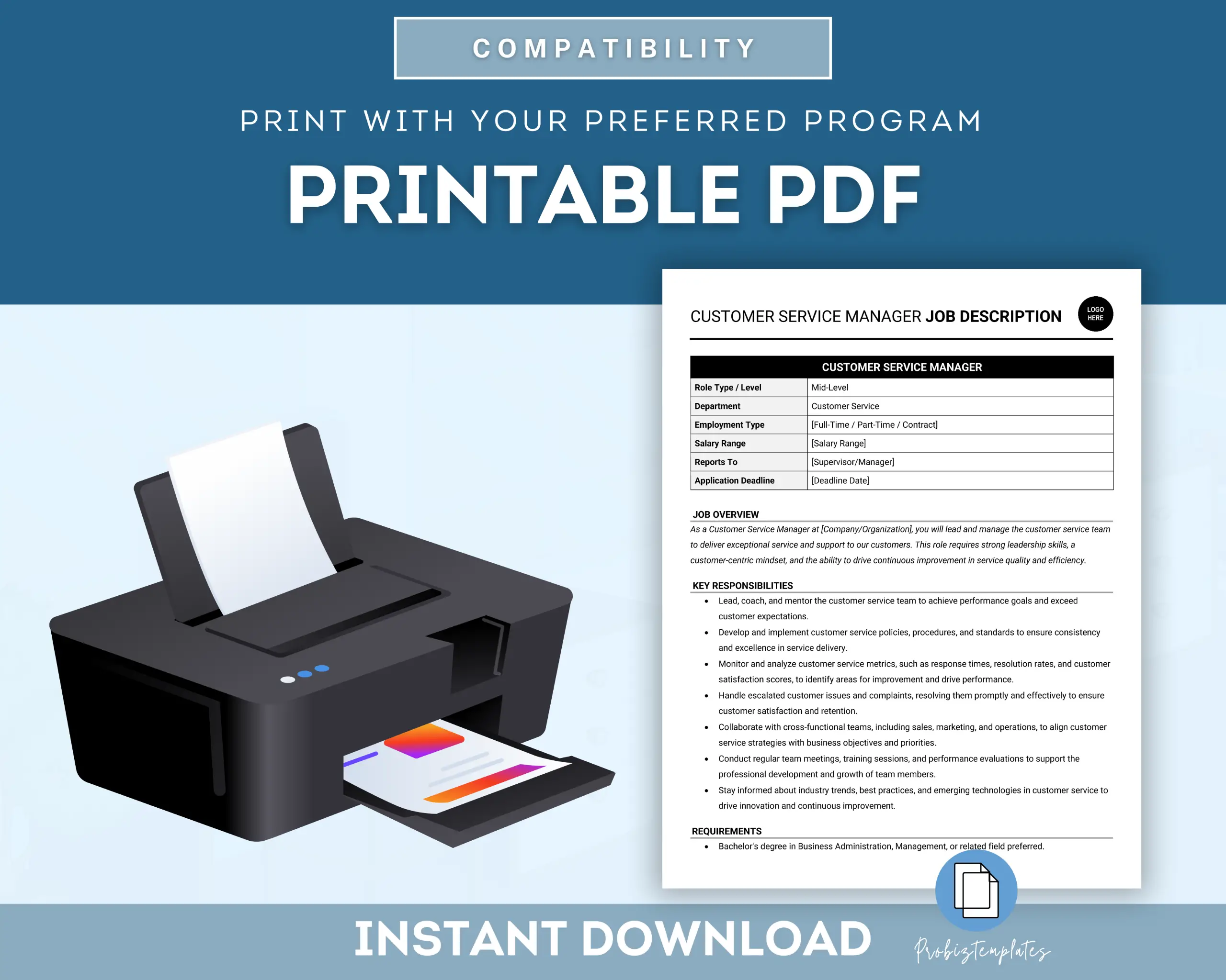 Customer Service Manager Job Description Template - Image 5